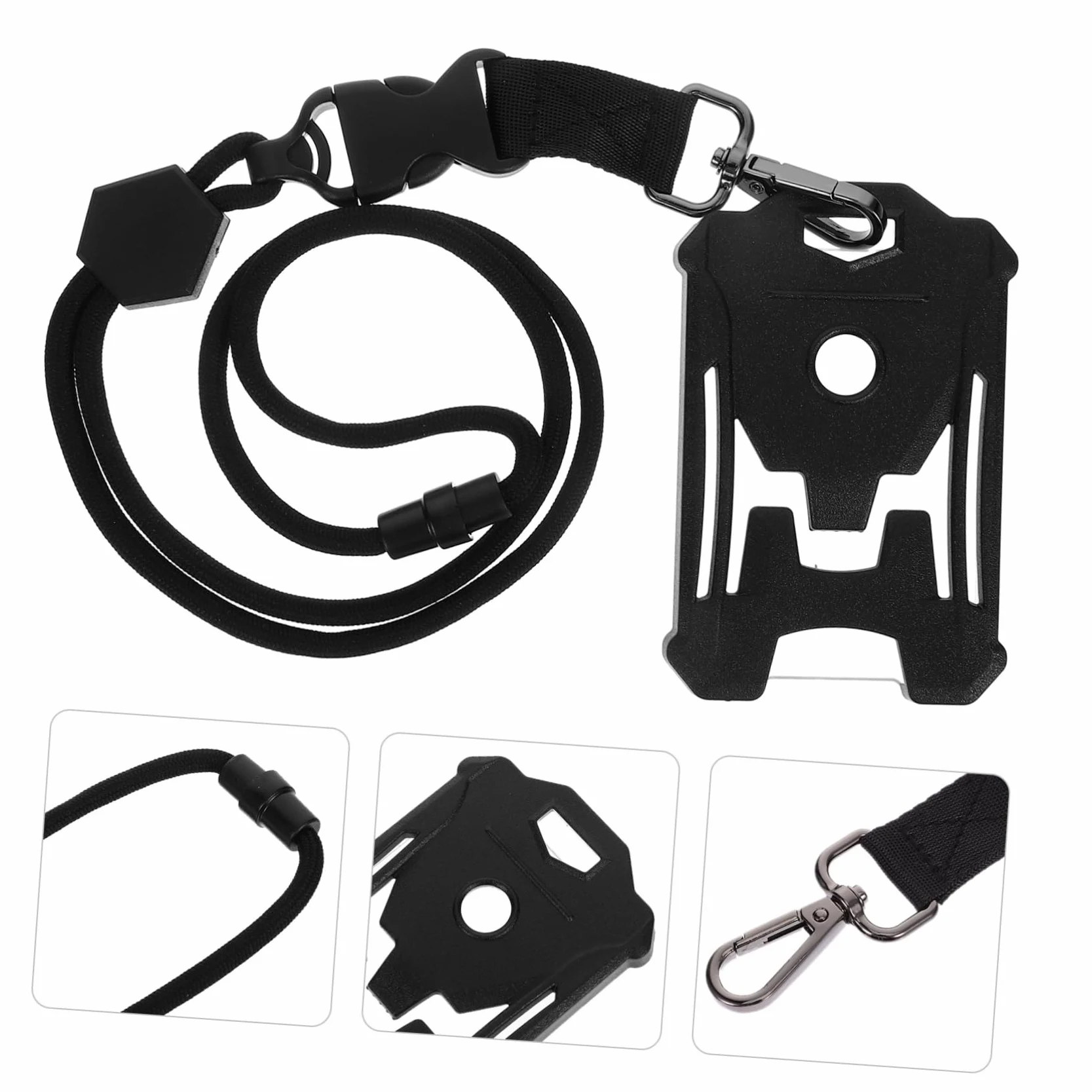 LALAFINA 4pezzi Portabadge Rigido Con Lanyard Custodia Protettiva Per Carte Id Adatta Credenziali Badge e Carte Di Identità Da Design Trasparente e Pratico