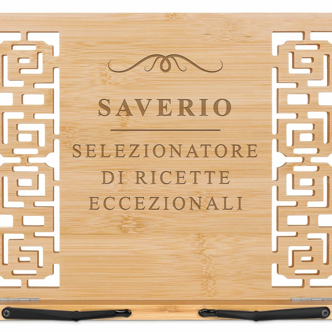 Maverton Leggio da tavolo in bambù 39cm x 24cm x 3cm con incisione personalizzata angolo regolabile