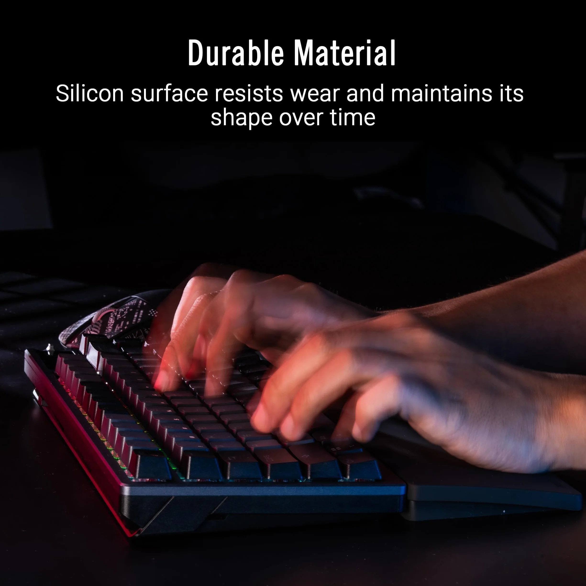 ASUS ROG Poggiapolsi, Compatibile con Tastiere al 75%, Design Ergonomico, Realizzato in Silicone di Alta Qualità, Decorato con il Logo ROG per Uniformità con gli altri Accessori, Nero