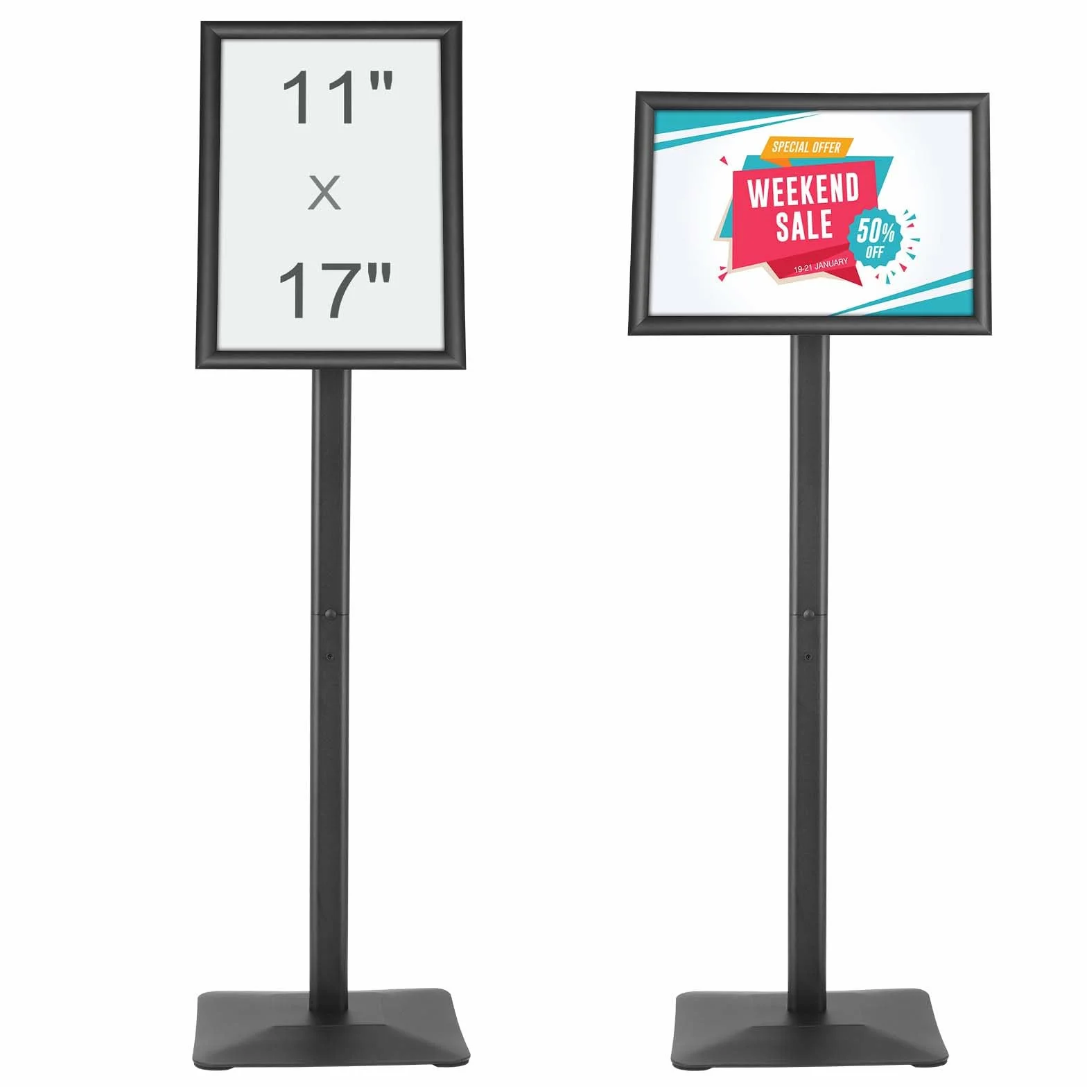VEVOR Supporto per Insegne su Piedistallo 420 x 297 mm, Supporto per Poster Regolabile, Piedistallo Porta Insegne in Alluminio PVC da Pavimento per Eventi Matrimonio Festa Conferenza Interno Esterno