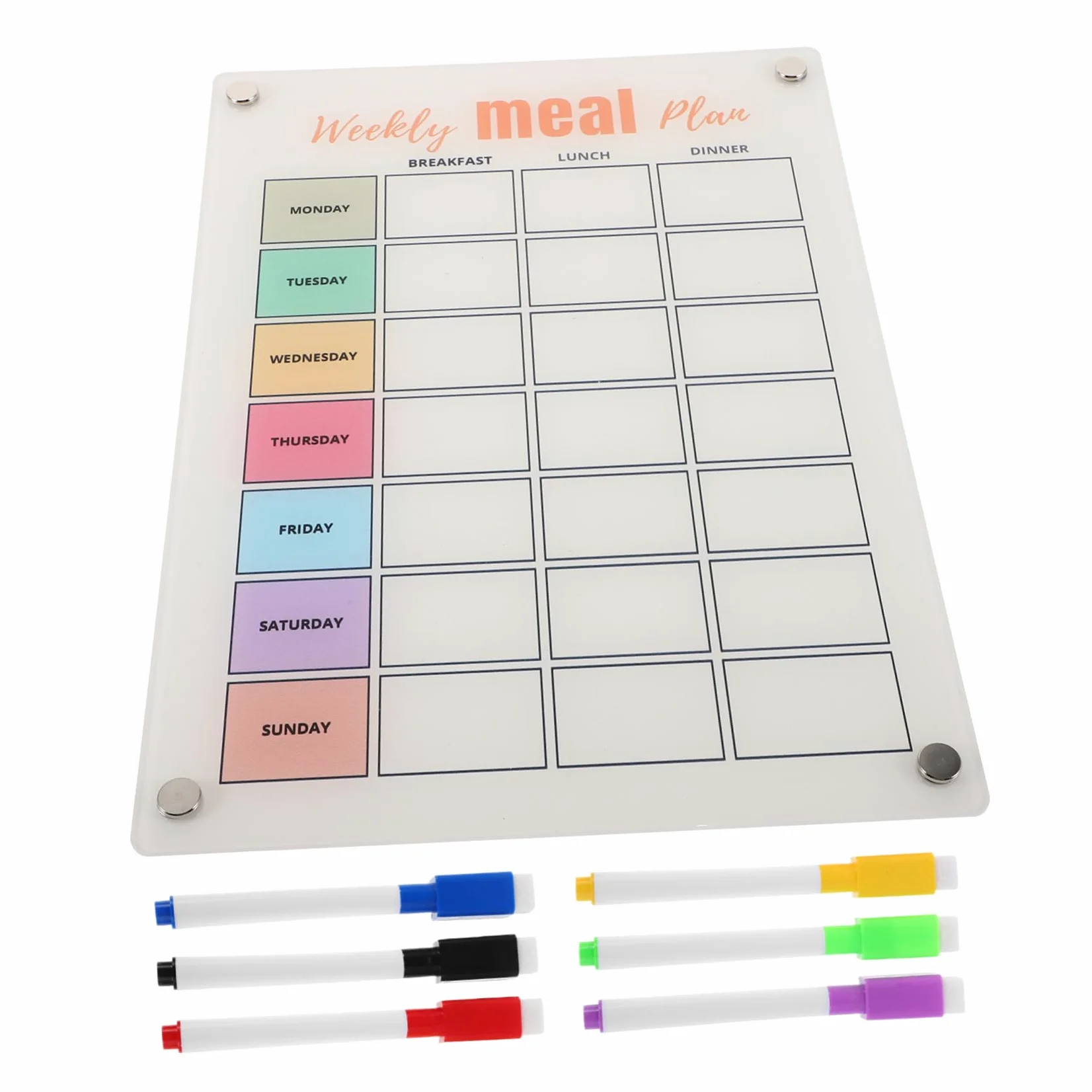 Housoutil Planner Magnetico Per Frigorifero Planner Settimanale Riutilizzabile Superficie Cancellabile Design Elegante Per Organizzazione Casa e Ufficio