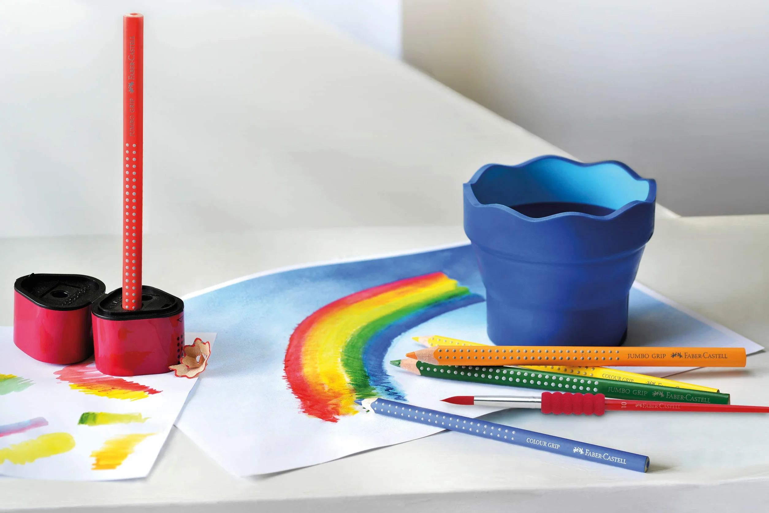 Faber-Castell Lápices de colores neón 5 unidades gruesos agarre ergonómico