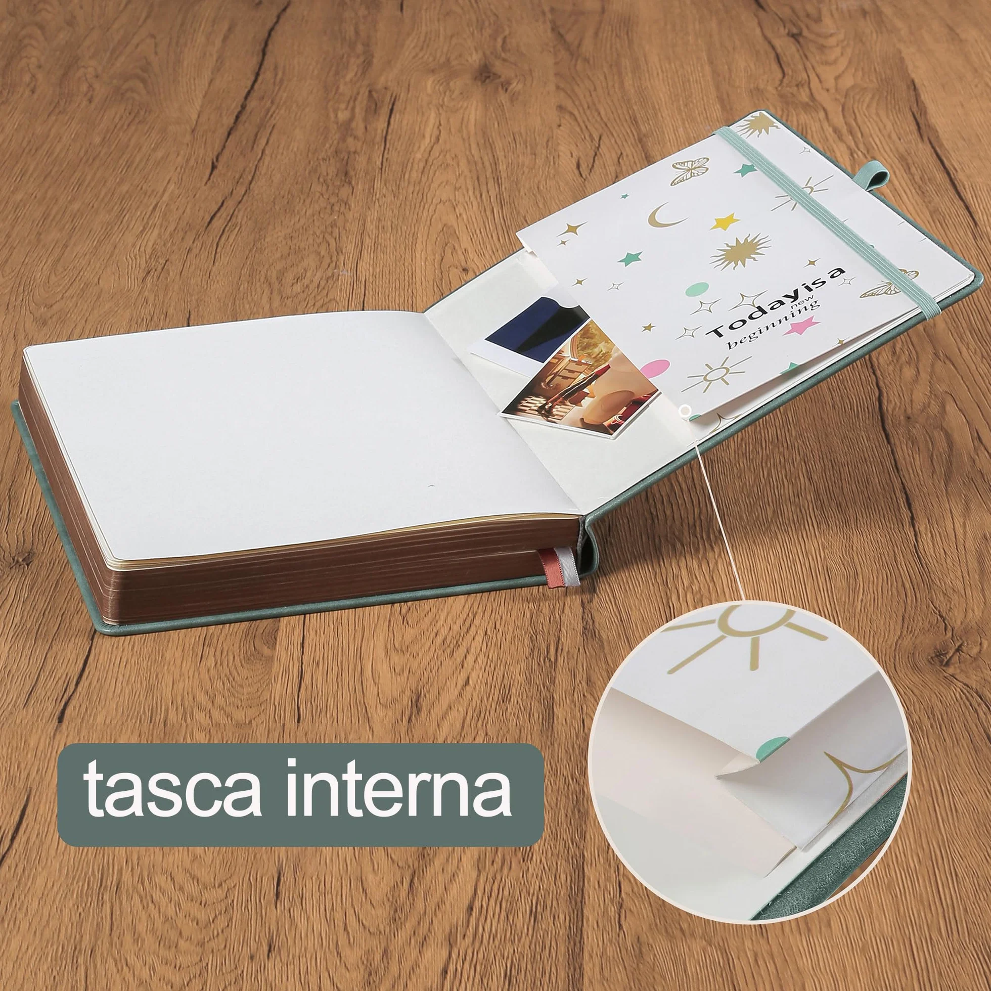 Quaderno Diario A5 Grigio Premium 360 pagine carta 100 g/m² tasca interna
