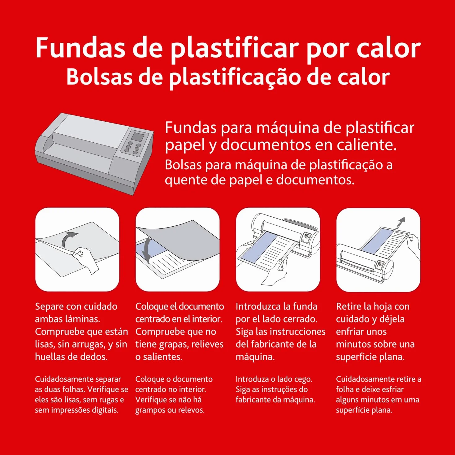 Fixo 1022000-Confezione di 100 buste per plastificazione, formato A4, lucida, 303 x 216 mm, 175 MY