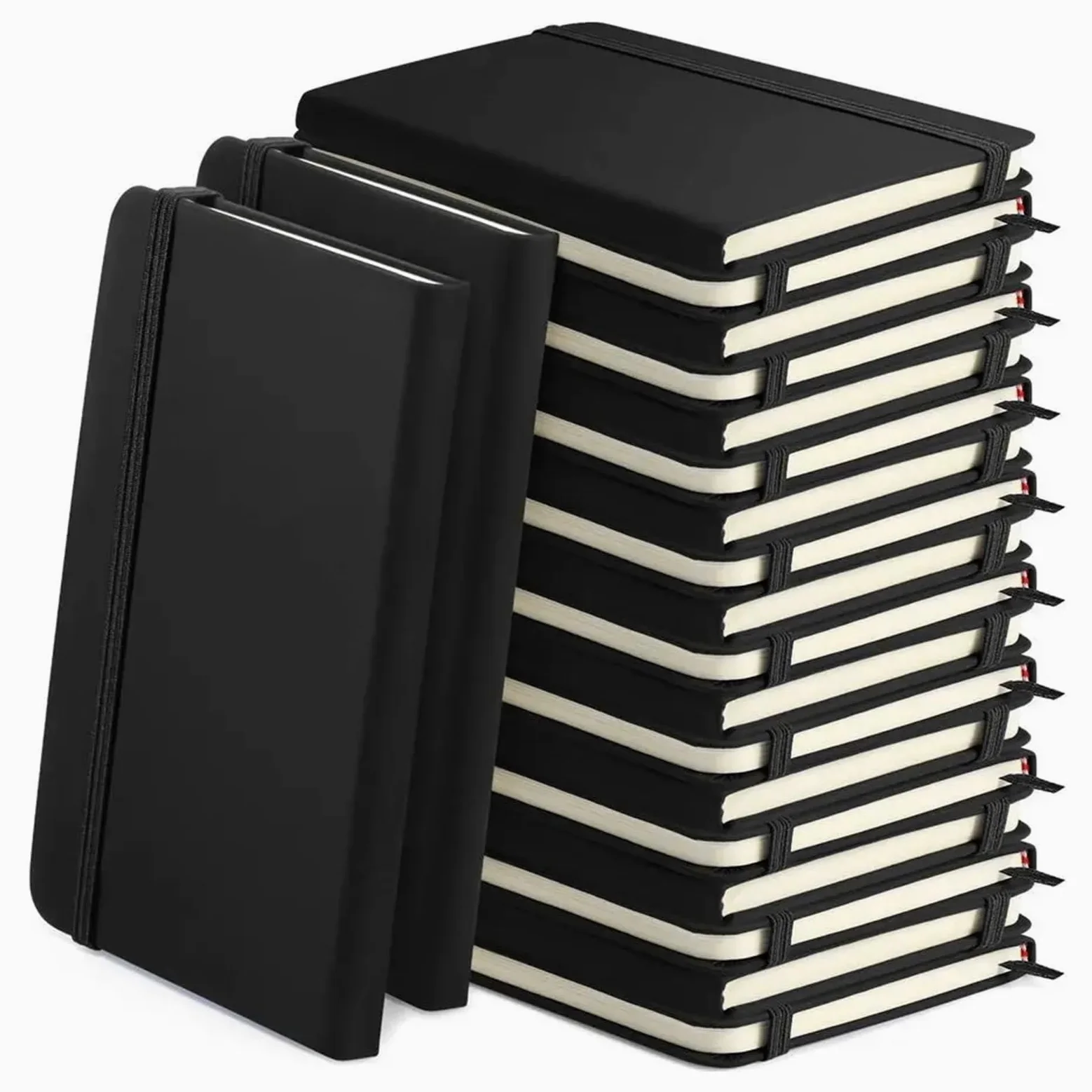 Confezione da 20 quaderni con diario a righe A5 Quaderno esecutivo con copertina rigida 5. X 8.3 Diari a righe larghe in pelle PU sfusi con fascia elastica