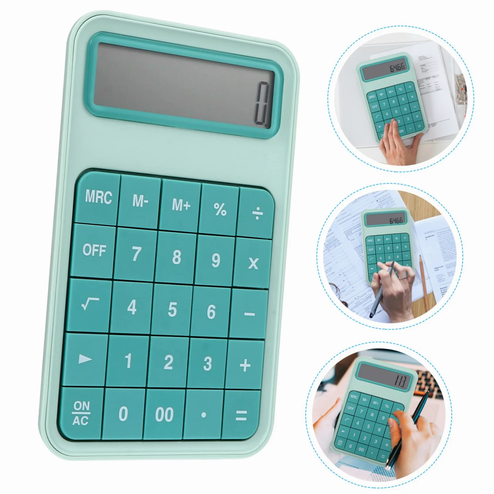Lurrose Calcolatrice da Ufficio Standard a 12 Cifre Ampio Display Lcd, Leggera e Pratica, per Scuola, Ufficio, Casa e Banco, Verde