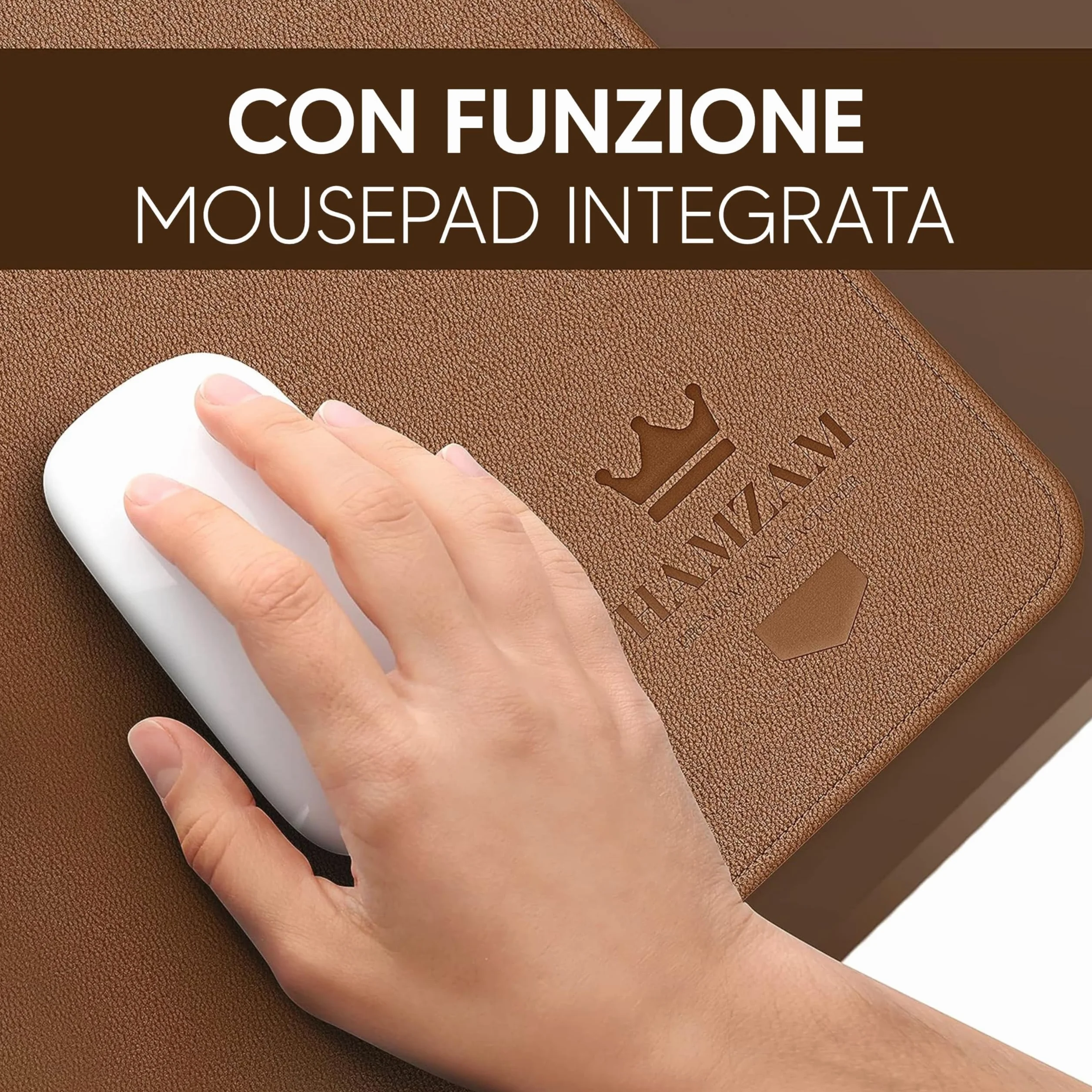 HAMZAM® Tappetino Scrivania Grande con Funzione Mouse Pad Integrata - Tappeto Scrivania Uffico - 90x40cm - Qualità Premium - Sottomano per Ufficio a Casa - Sottomano Scrivania Antiscivolo - Desk Mat