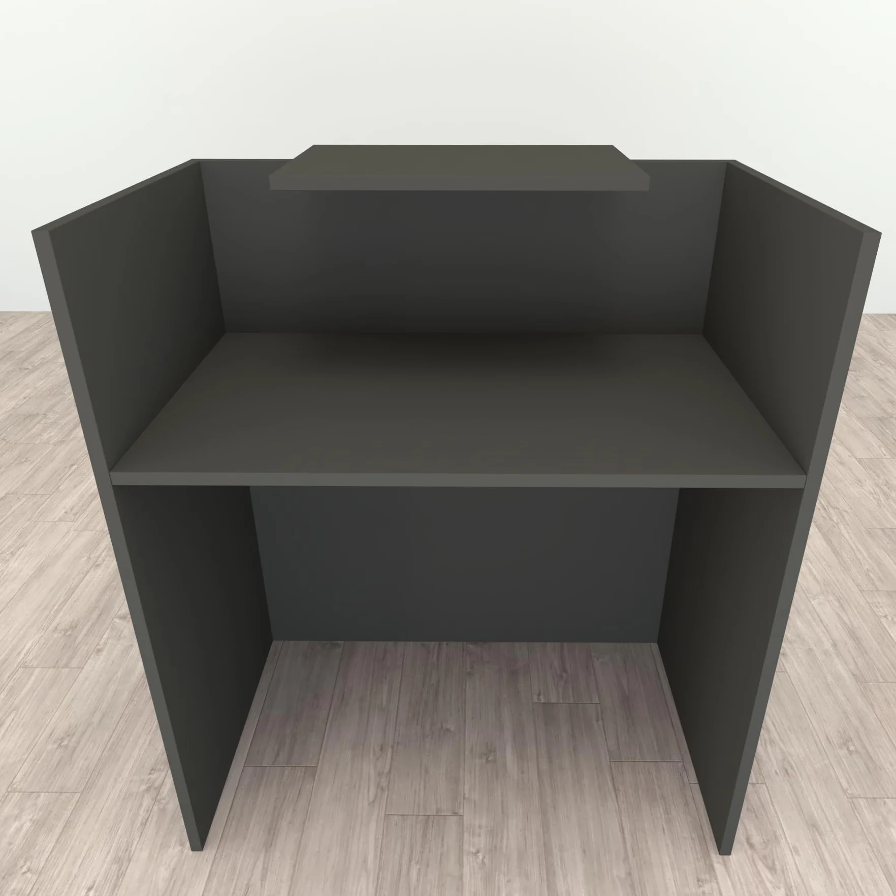 Henor Bancone Reception Oja. 100 x 50 x 107 cm. Legno Con tavolo interno. Ideale per ufficio, reception, attenzione, commercio. Grafite Opaco