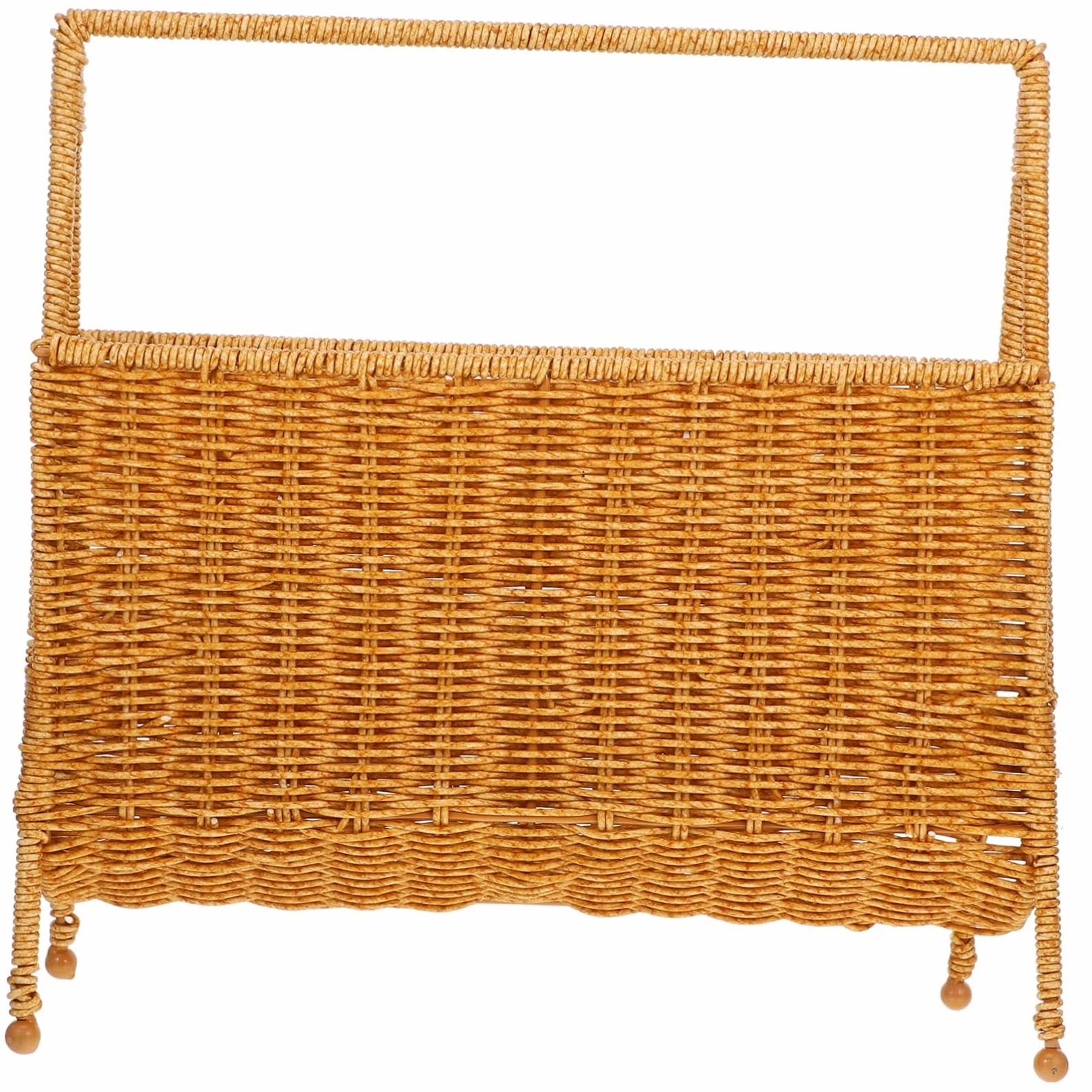 ULTECHNOVO Portaoggetti Rattan per Riviste Design e Spazioso e Bagno per Libri e Riviste