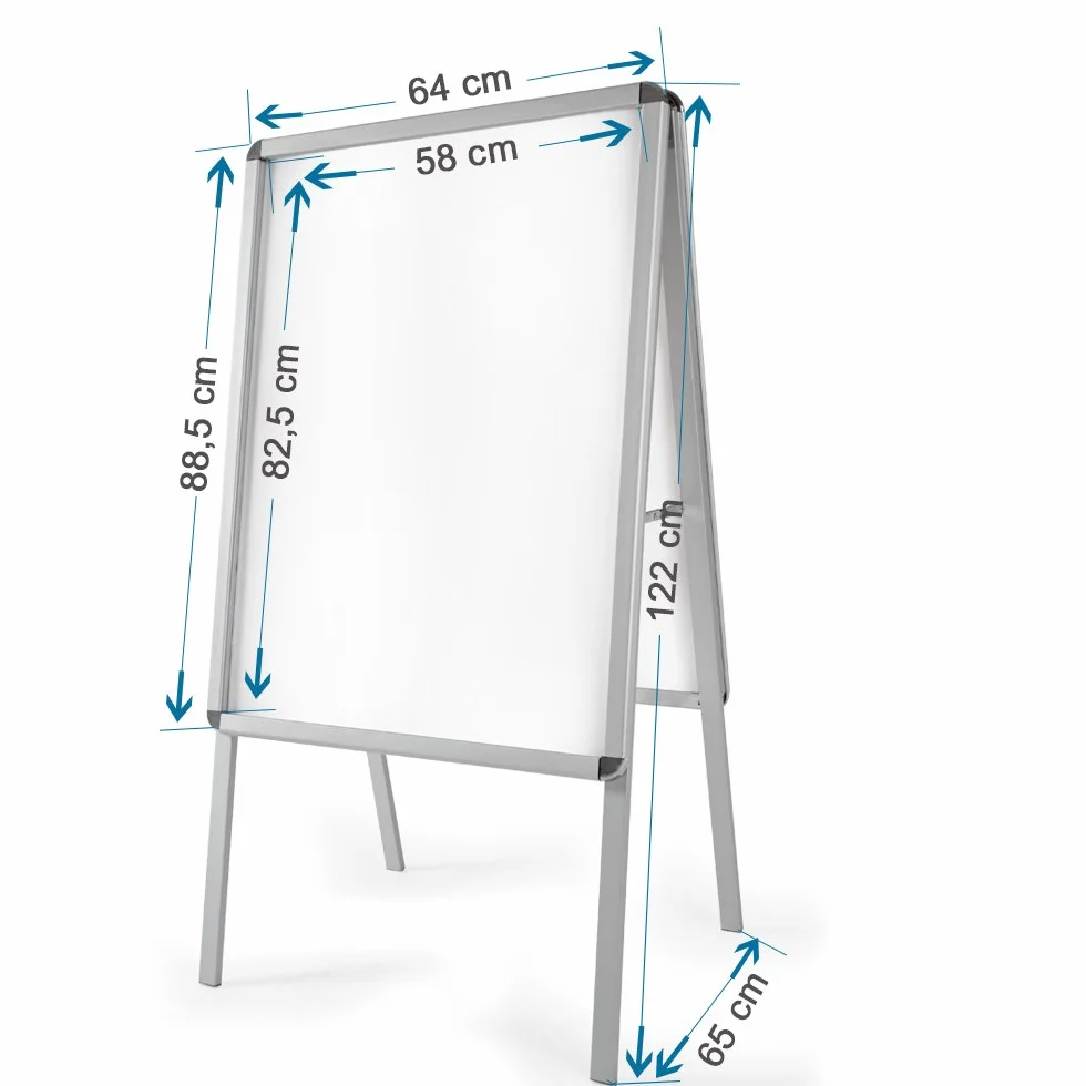 tectake® Cavalletto Espositore Pubblicitario A1, In Alluminio, per Interno ed Esterno, Portacartelloni Bifacciale, Adatto per Poster DIN A1, 2 Fogli Protettivi Contro Sporco e Intemperie, 64x65x118 cm