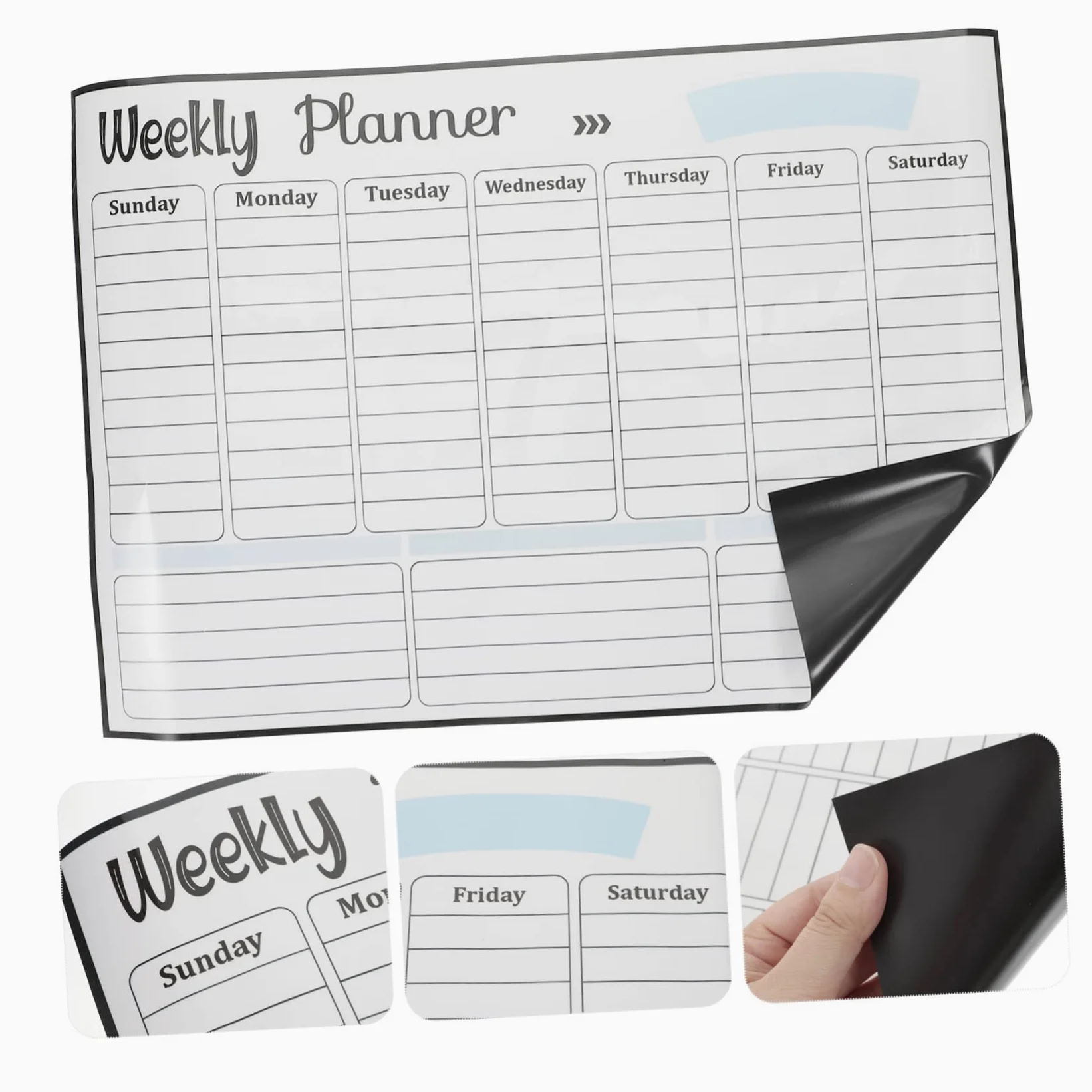 Tofficu 4pezzi Lavagna Magnetica Per Frigorifero Calendario Cancellabile e Planner Settimanale Messaggi Facili Da Scrivere Soluzione Pratica Per Organizzazione Familiare e Promemoria
