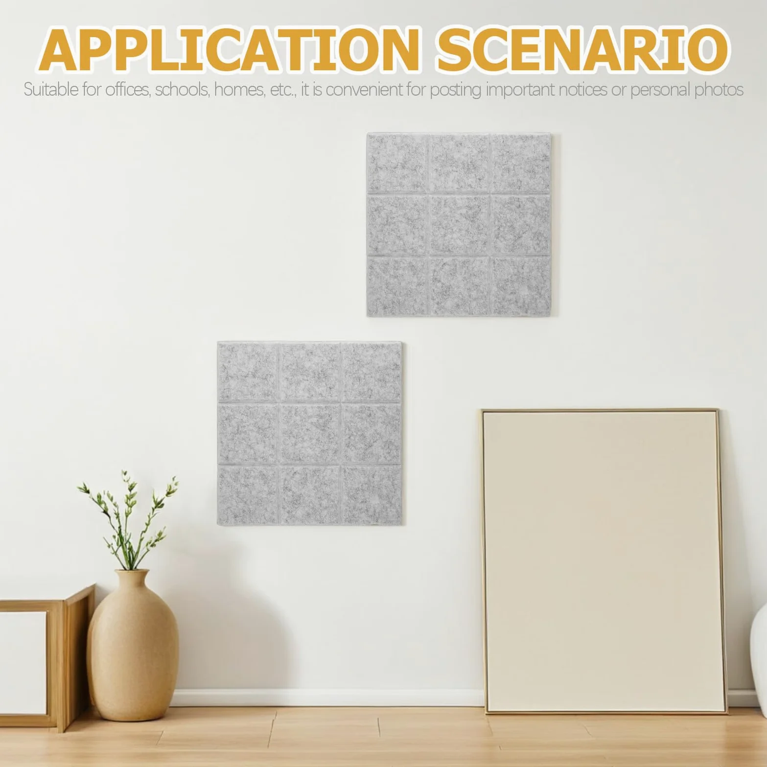 COHEALI 12 Pannelli Bacheca in Feltro Autoadesiva 30x30cm Grigio Chiaro Set da 12 Piastrelle per Bacheche da Ufficio e Casa Assorbimento Acustico per Organizzazione e Decorazione