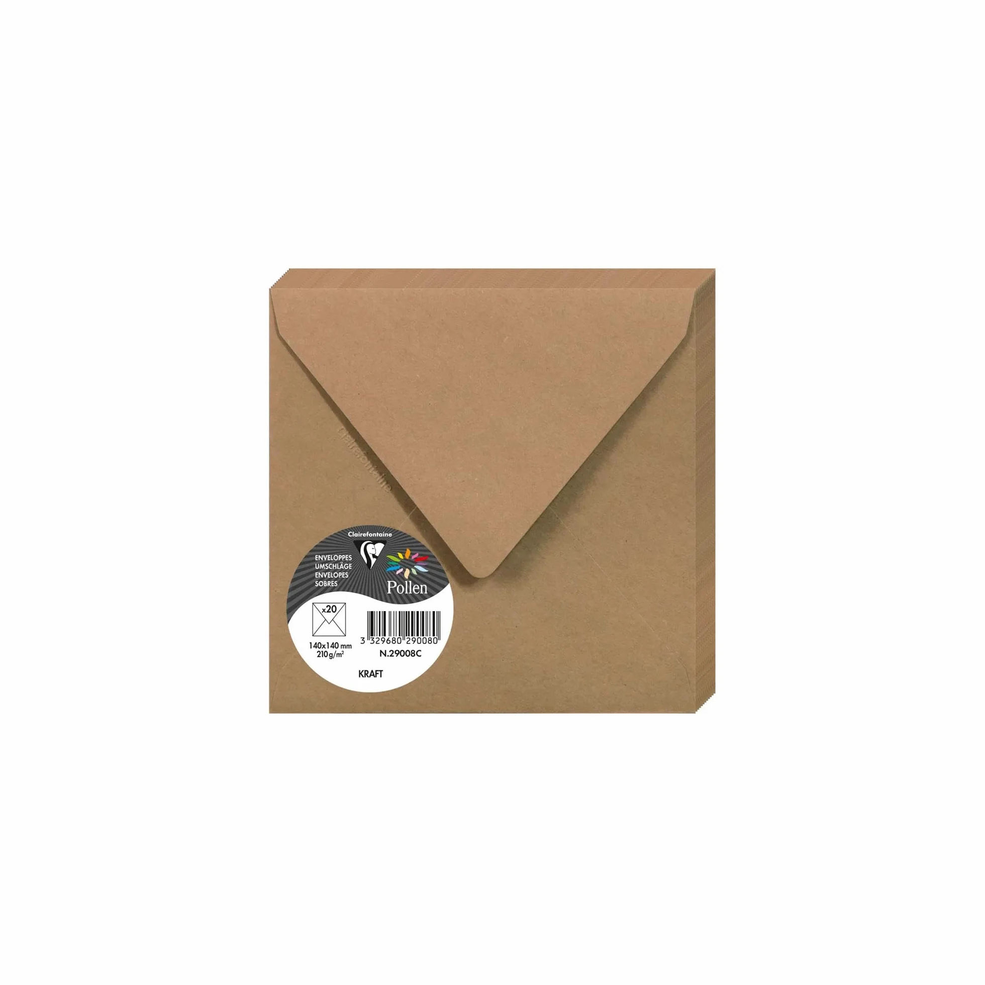 Clairefontaine Koperty Samoprzylepne 20szt 14x14cm 120g/m² Kraft