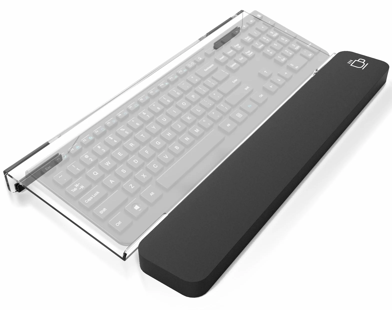 Supporto per Tastiera PC Acrilico Inclinato con Poggiapolsi Ergonomico Antiscivolo