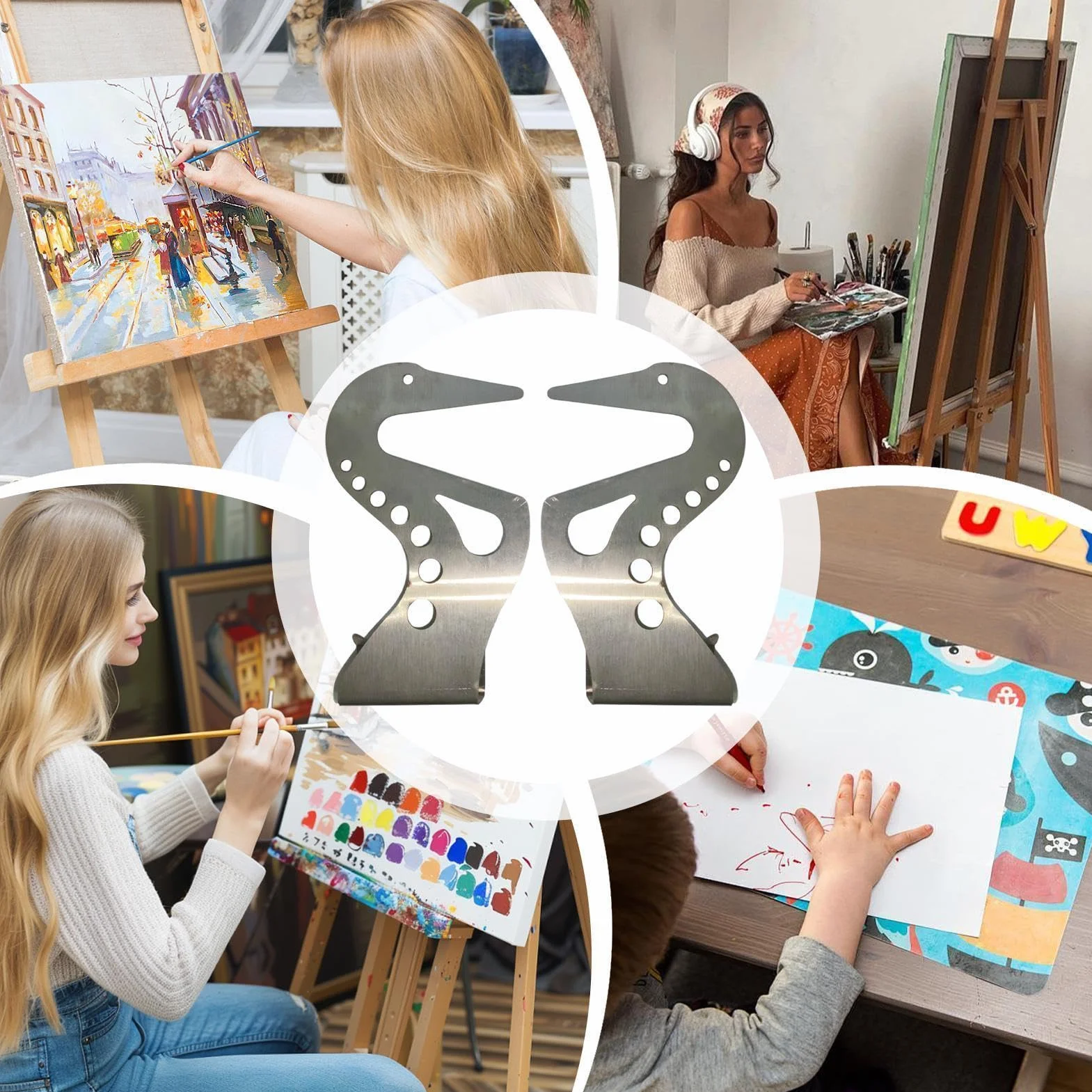 Supporto Per Braccio Regolabile Per Cavalletto Da Disegno In Metallo Con Bloccaggio Automatico