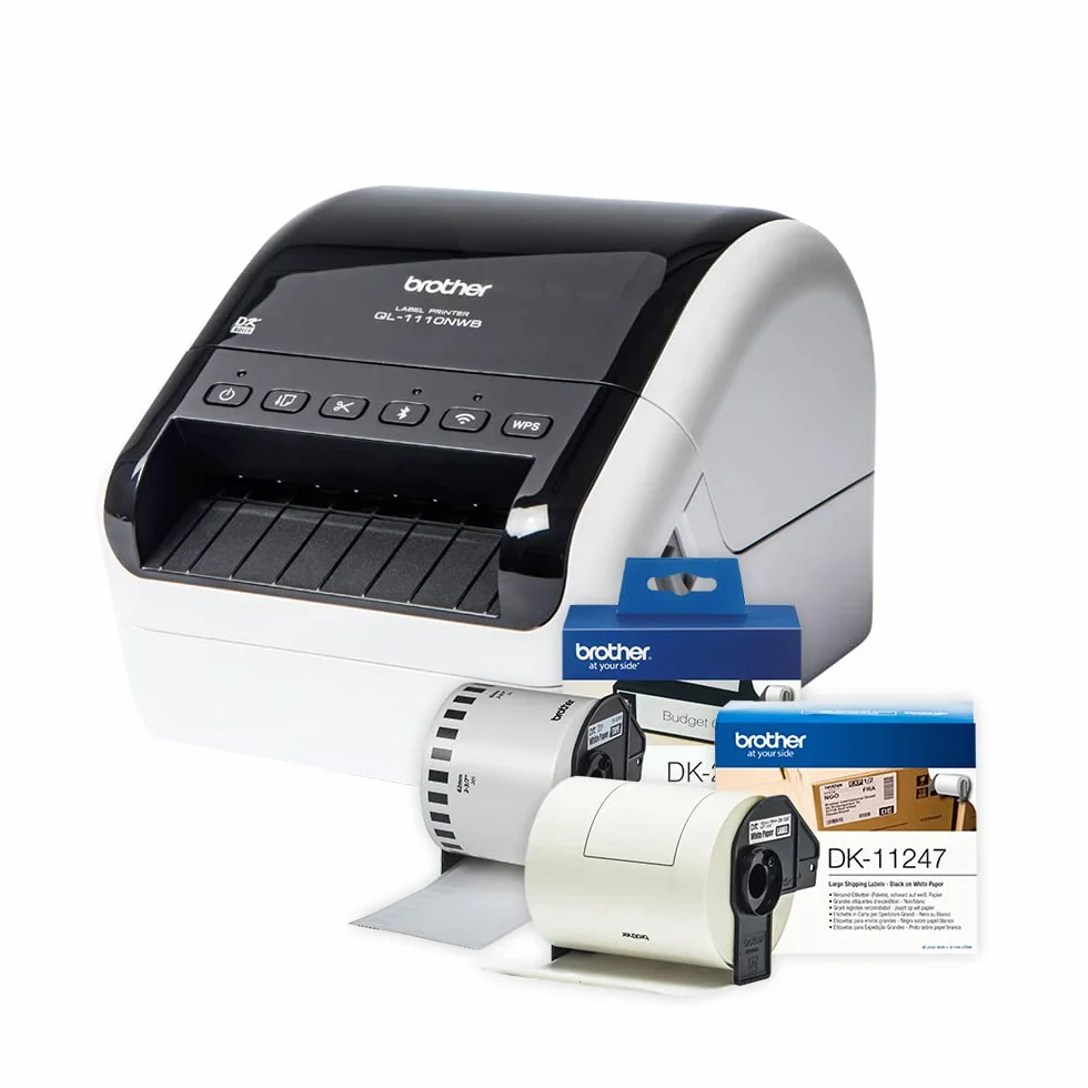 Brother QL-1110NWBC stampante per etichette [CD] Termica diretta 300 x 300 DPI 110 mm/s Con cavo e senza cavo DK Wi-Fi Bluetooth (BROTHER QL1110NWBC - LABEL PRINTER)