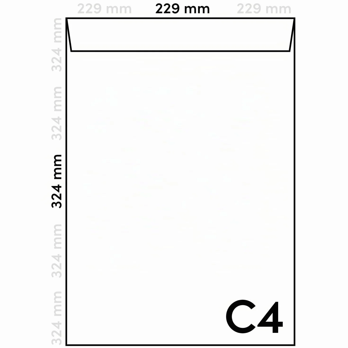 Buste a sacco Netuno 50 pezzi C4 22,9x32,4 cm 90g bianche senza finestra con strip adesivo