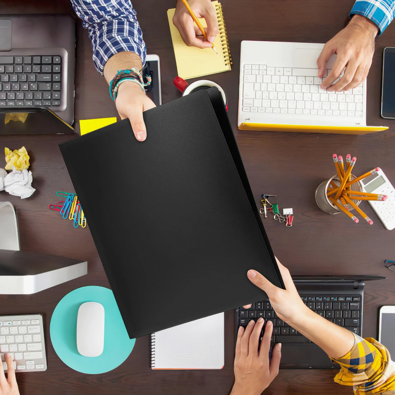 Gadpiparty Cartelle Portadocumenti Scomparti per Biglietti da Visita, 12 Pezzi, Organizer in Plastica Formato A4 per Uso Scolastico e Ufficio, Struttura Robusta