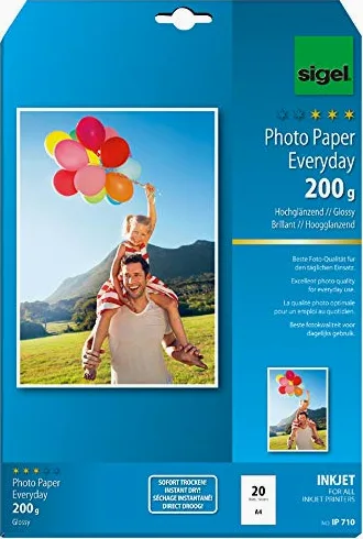 Sigel - Carta fotografica per stampante a getto d'inchiostro, formato A4, lucida, 1 confezione da 100 fogli