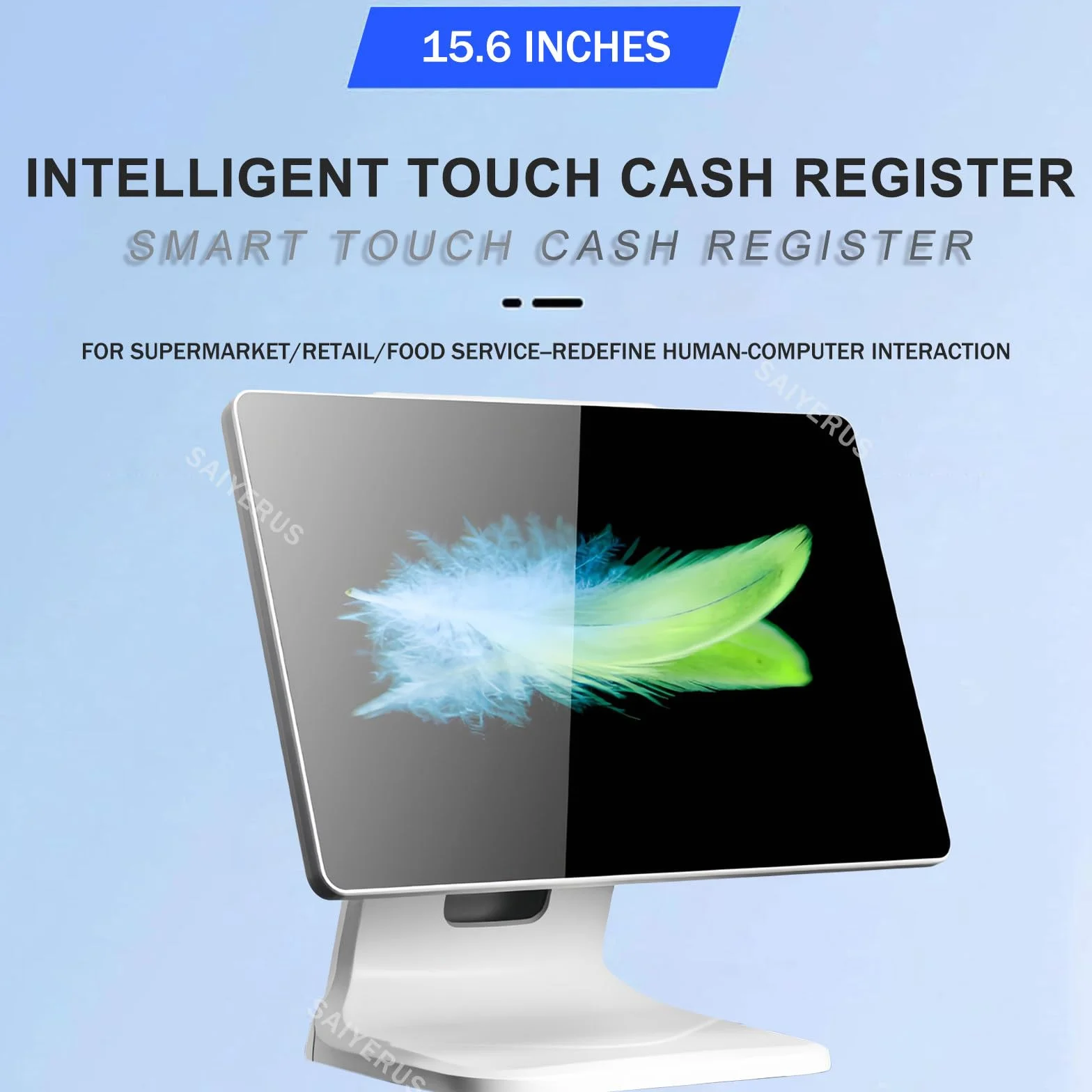 Sistemi POS per PC con Touch Screen da 15,6 Pollici, Sistemi POS con Registratore di Cassa Touch Screen Intelligente Tutto in Uno, CPU-i3 4g + 64g per Ristoranti Aziendali, 1920 * 1080 Pixel