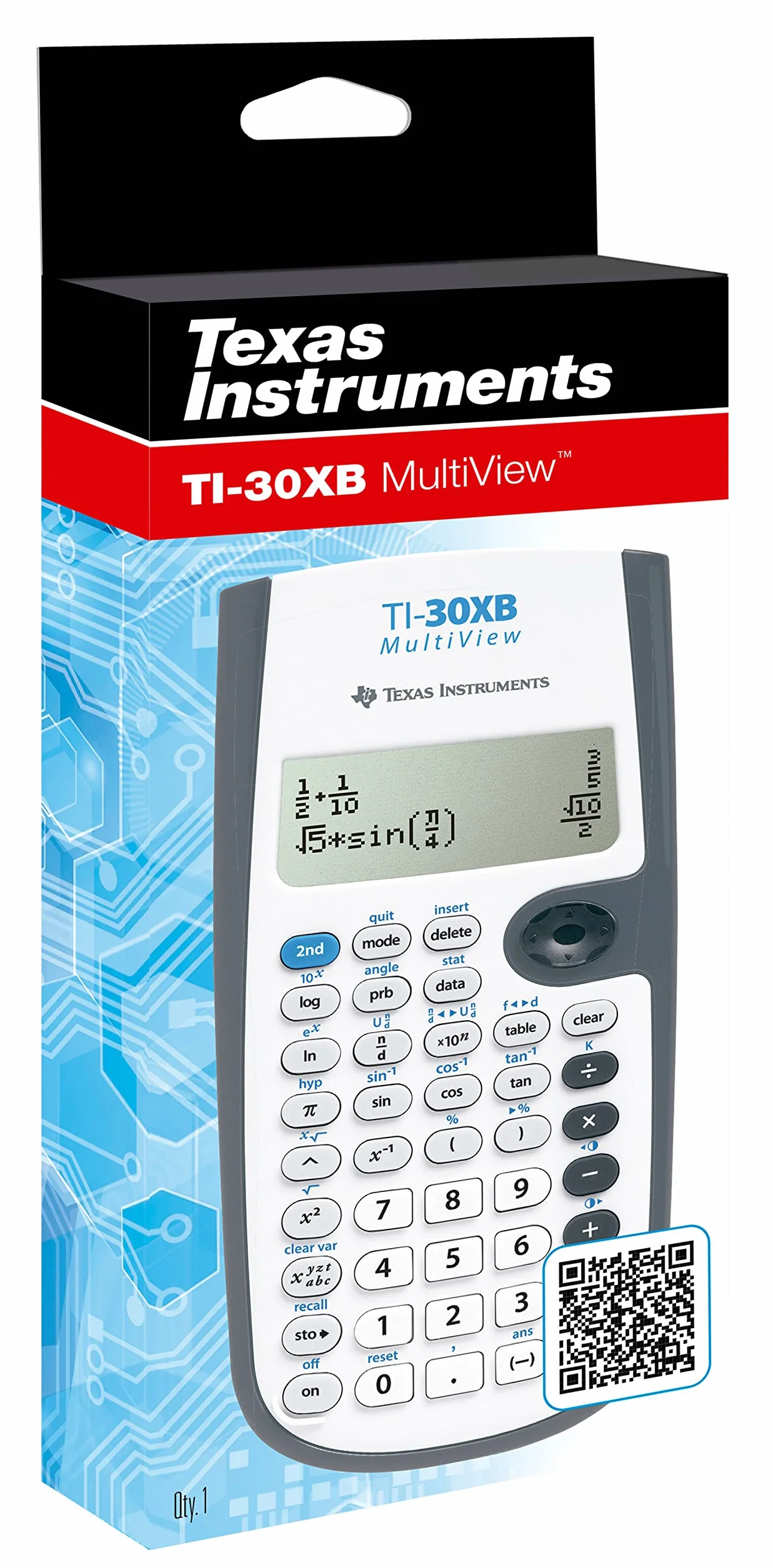 Texas Instruments Calcolatrice scientifica Multiview TI-30XB, grigia, bianca