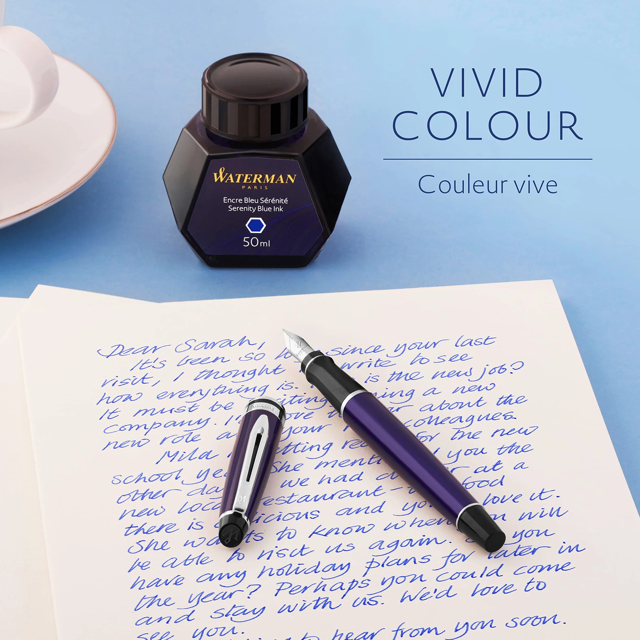 Waterman inchiostro per penna stilografica blu sereno 50 ml