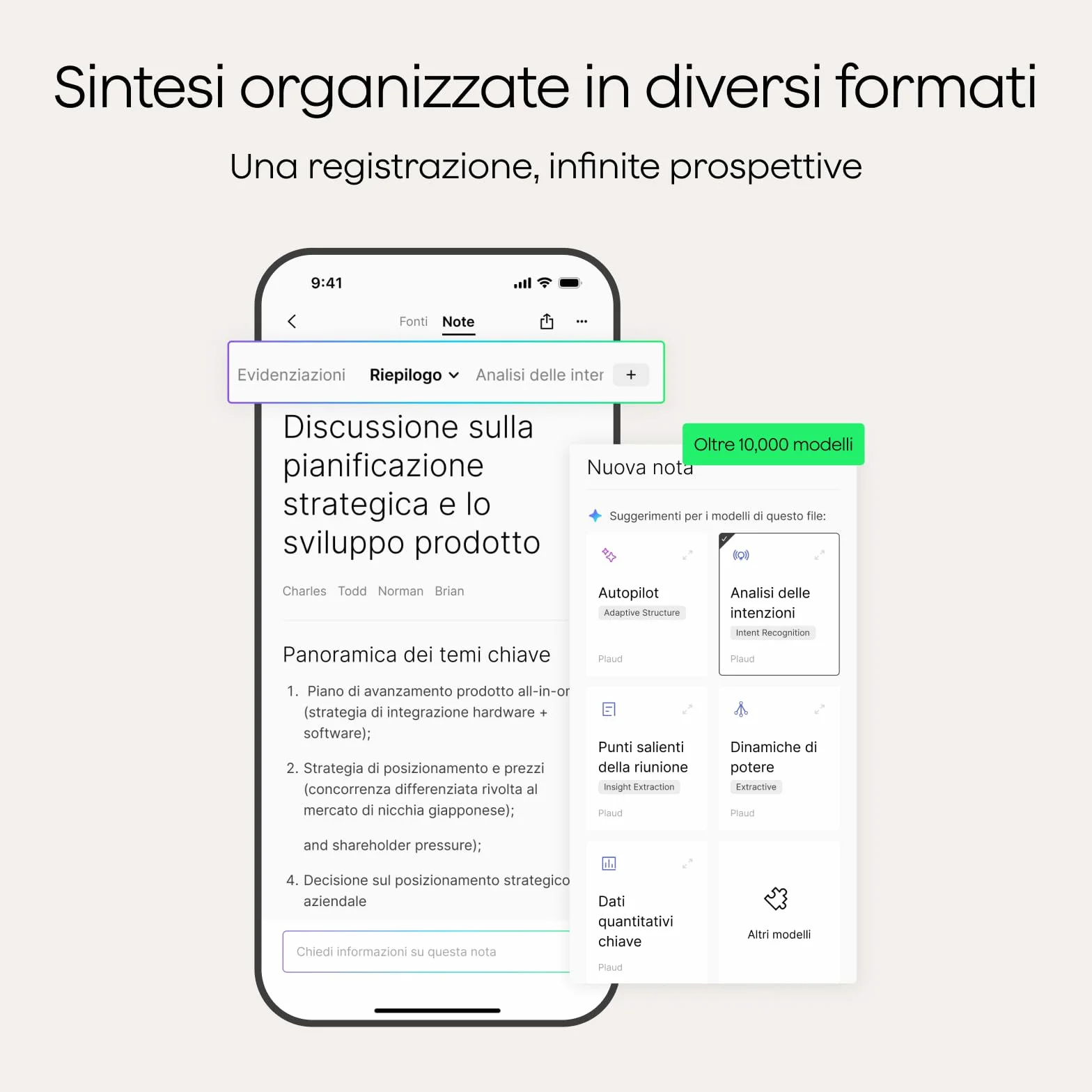 Plaud Note Pro Registratore Vocale AI 64GB Nero con Trascrizione Riassunti Chiamate Riunioni Lezioni Interviste fino a 50 ore