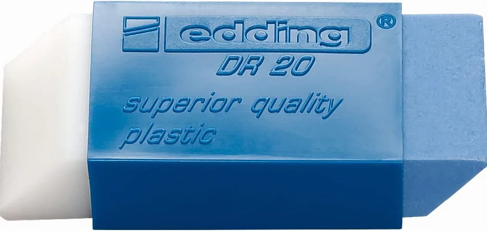 Edding DR 20 Gomma in plastica doppio uso per cancellare matita e inchiostro 1 pz