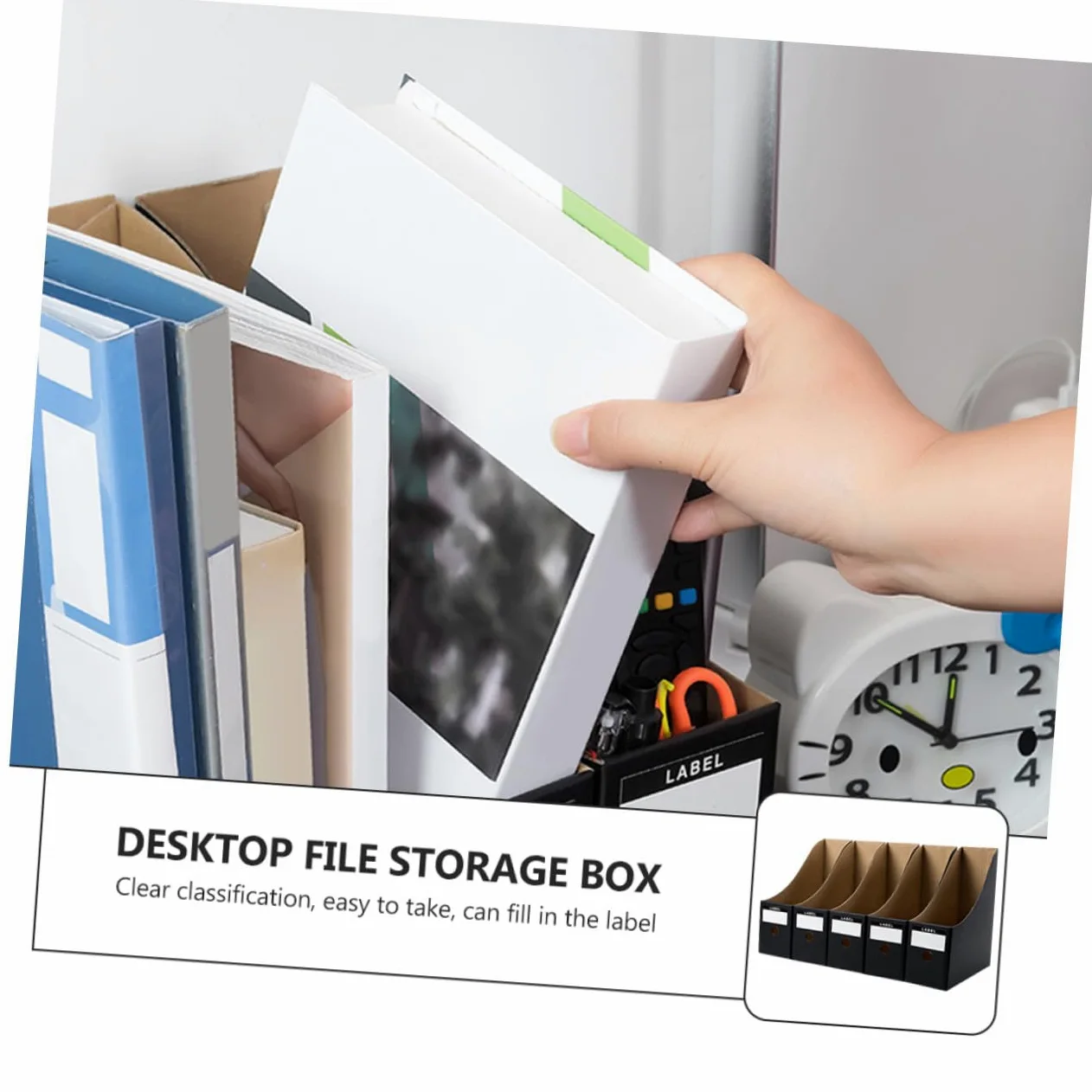 5 pezzi Portariviste in Cartone Kraft Organizer da Scrivania per Documenti e Riviste Scatole Leggere per Archiviazione File e Periodici per Ufficio e Casa