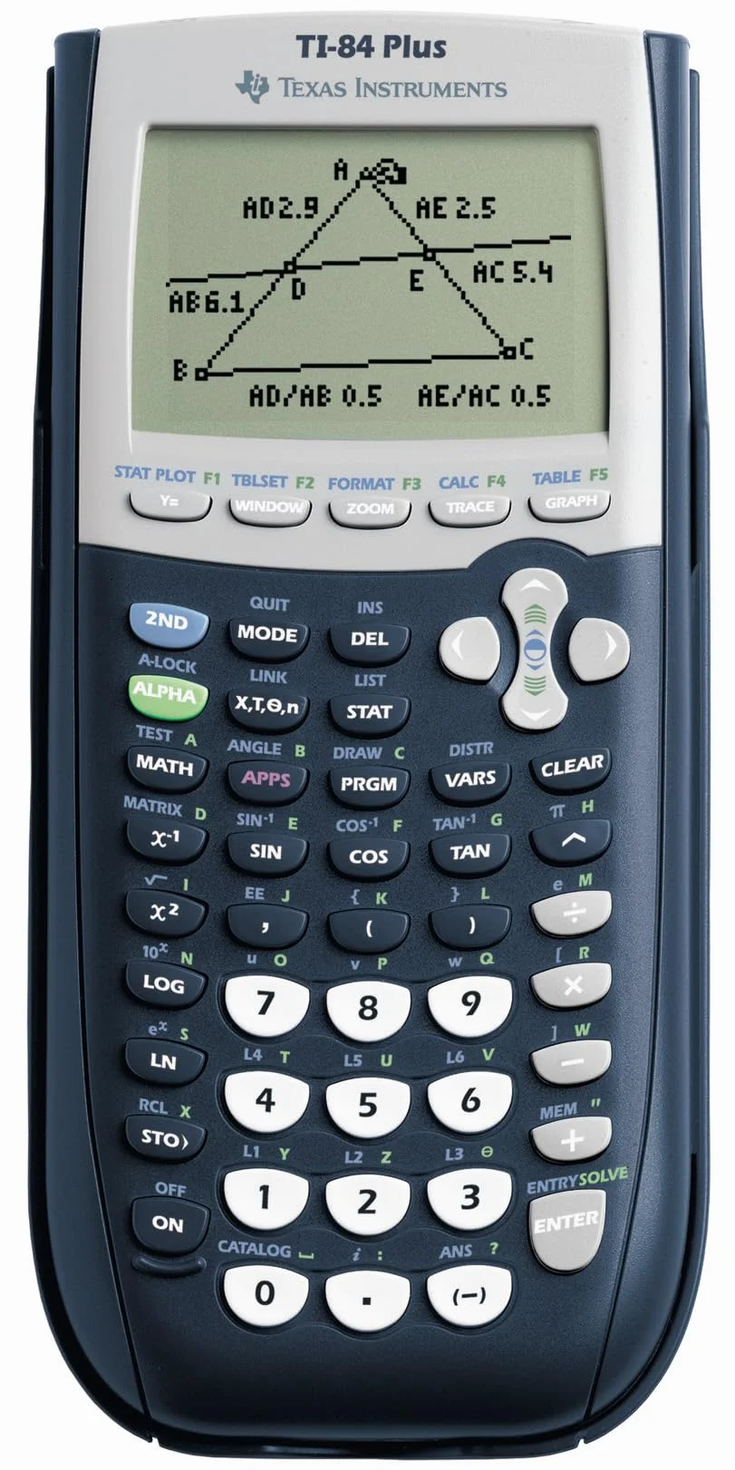 Texas Instruments Calcolatrice grafica TI-84 Plus (display a 8 righe, memoria, viste 2D) blu scuro