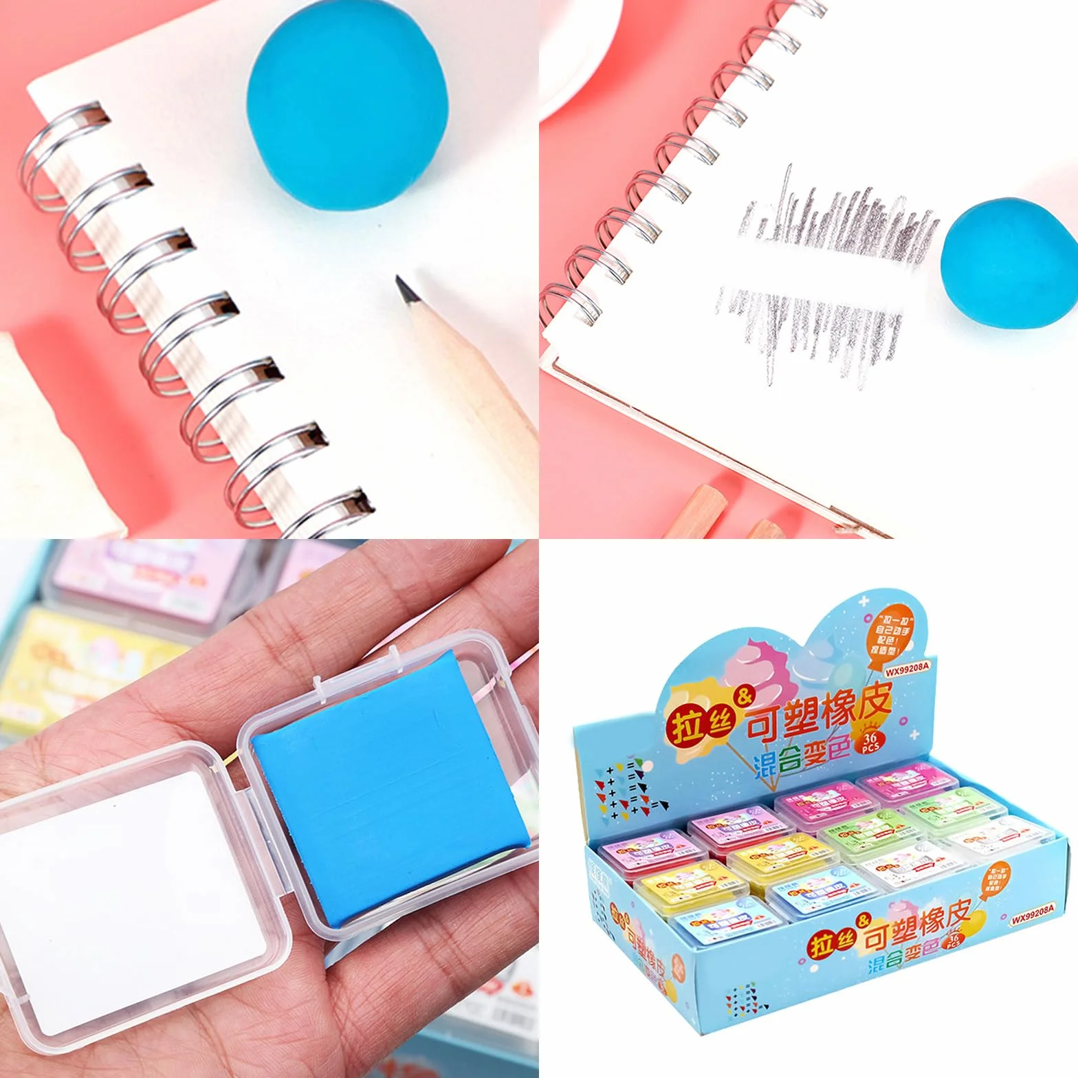 36x Gomme morbide impastate Artista Gomme da disegno Gomme da disegno Gomme impastabili Soft Stucco Eraser