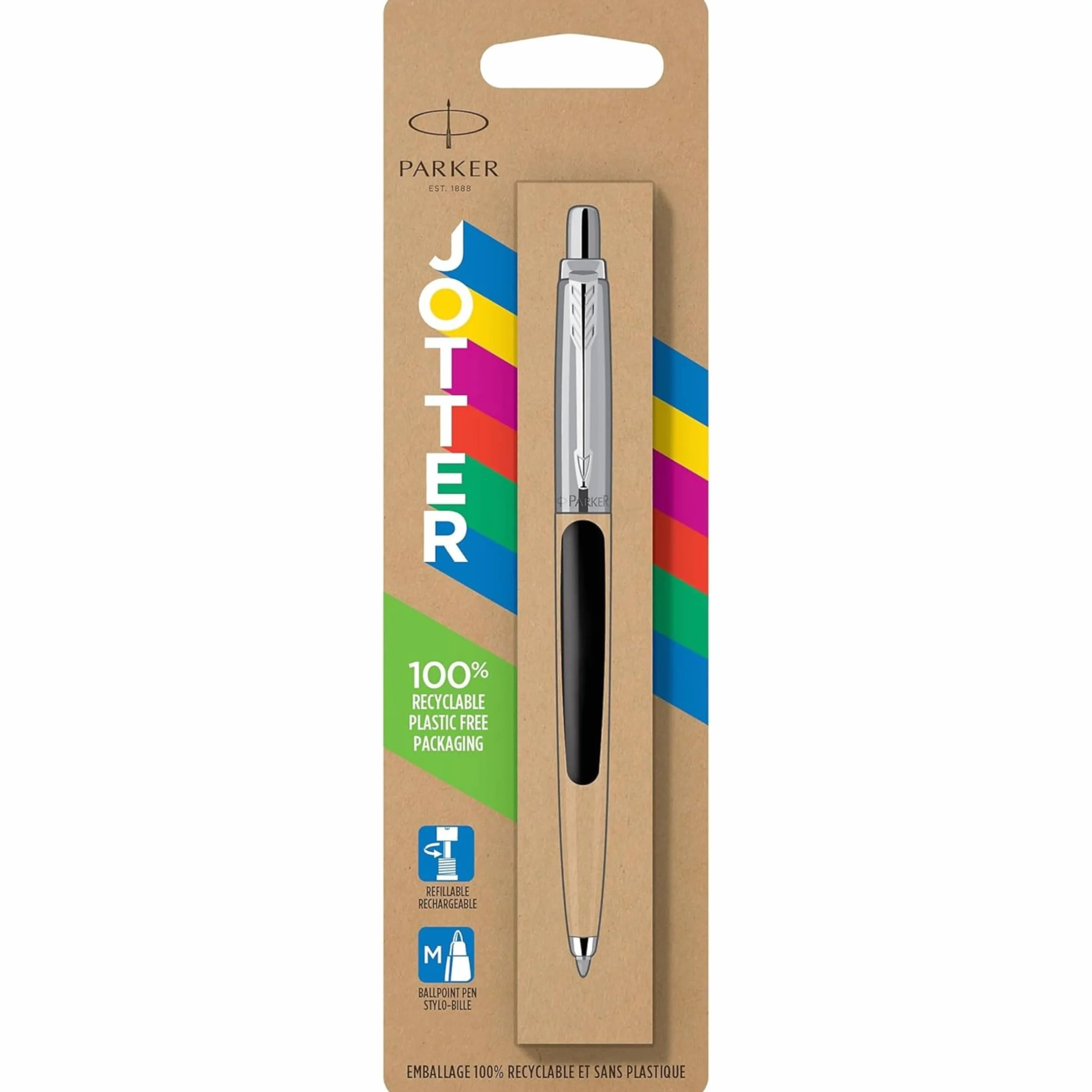 Parker Jotter Originals Penna a Sfera Nero Classico Punta Media Inchiostro Blu