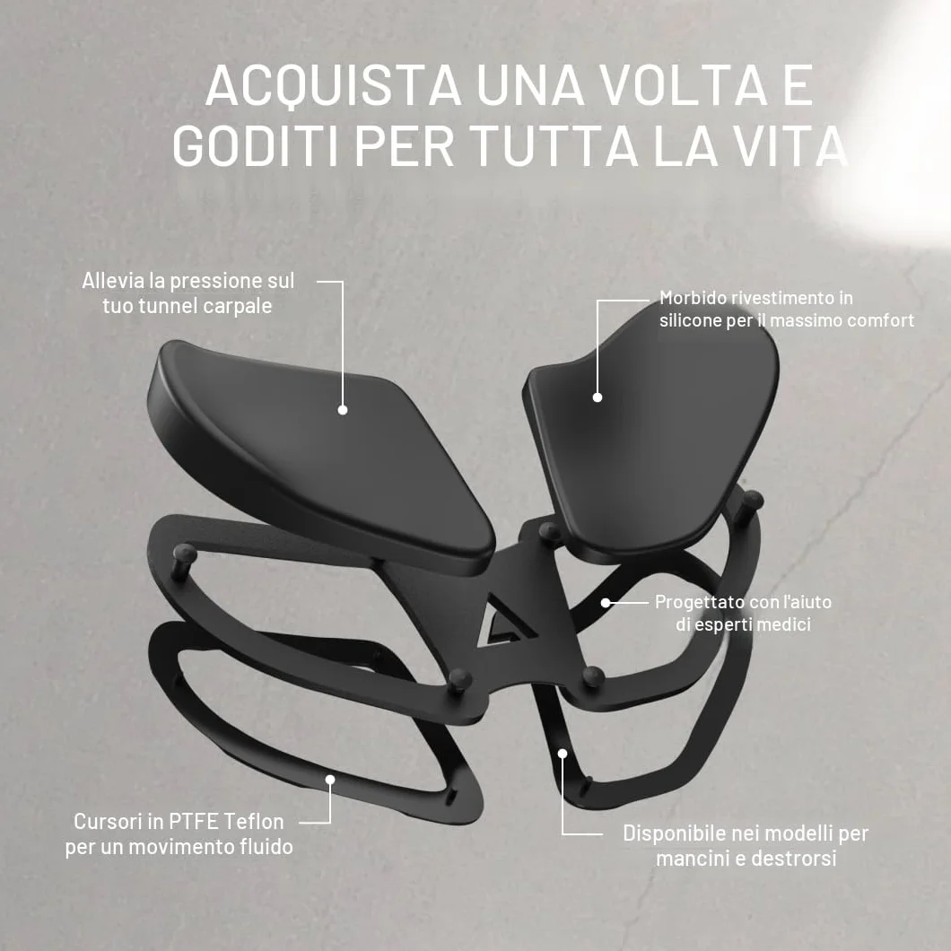 DELTAHUB Carpio 2.0 Poggiapolsi ergonomico per mouse destrorsi per tunnel carpale sollievo dolore anti-fatica
