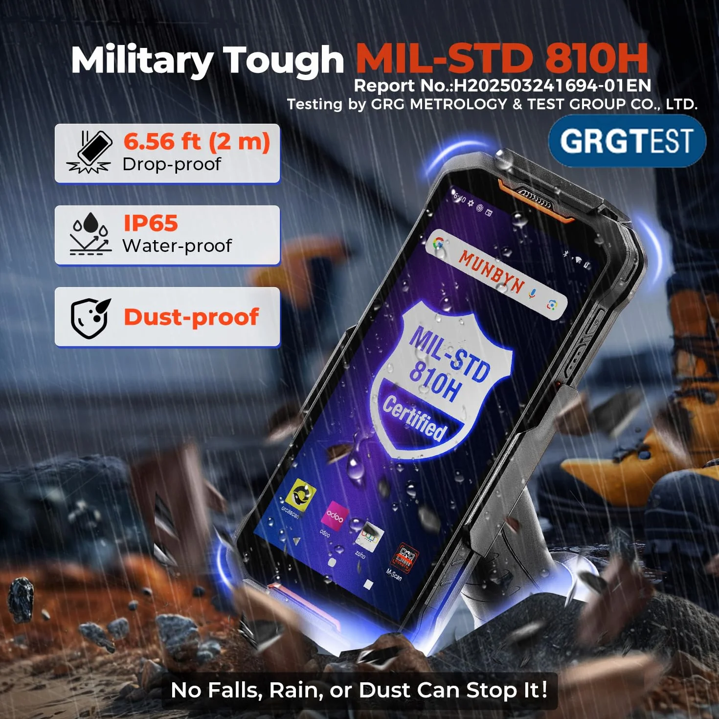 MUNBYN AS01P 2026 Scanner PDA Android 14, Schermo 6", 4+128 GB, Scanner Zebra SE4710 (1D/2D/QR), Autonomia 16 Ore, Ricarica Rapida, Aggiornabile ad Android 18, Tipo di Impugnatura
