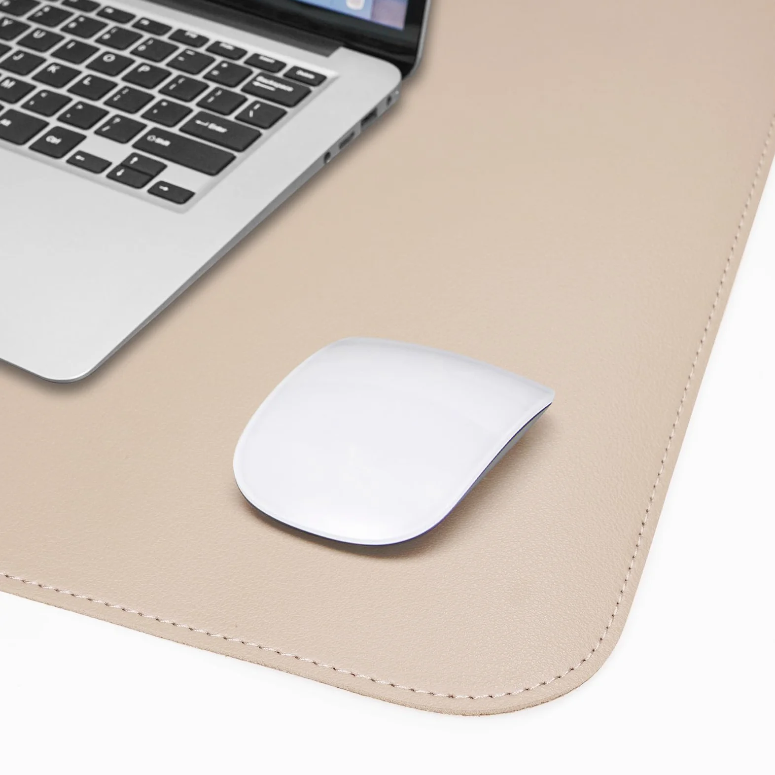 Tappetino da scrivania in pelle, grande tappetino da scrivania con sughero naturale e pelle PU, tappetino per mouse, antiscivolo, impermeabile, per ufficio e casa (119,4 x 58,4 cm, beige)