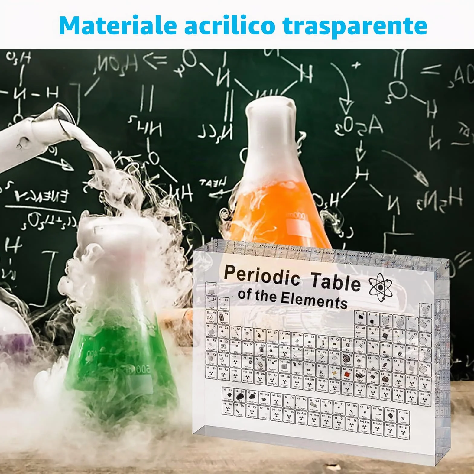 SnyBoo Tavola Periodica Con Elementi Reali - 83 Elementi in Acrilico - Regalo per Studenti e Chimici