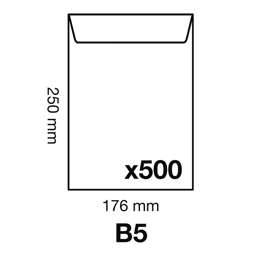 Clairefontaine 744C - Scatola da 500 buste Kraft Scanalate Marrone B5-176x250 mm - Autoadesive - 90g/m²