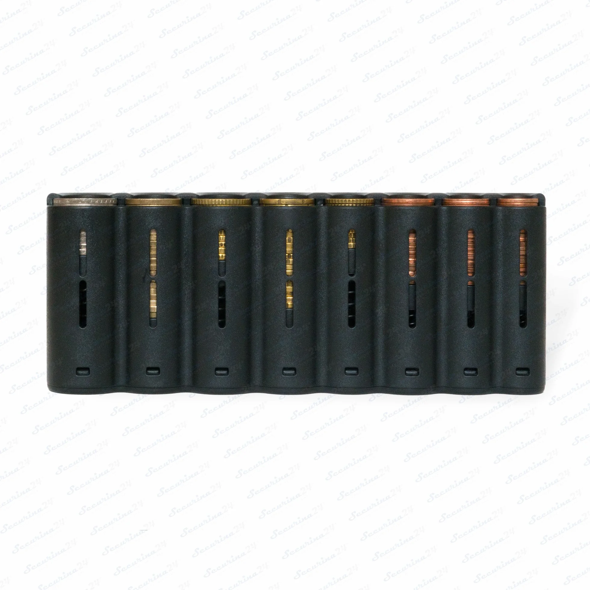Borsa da Cameriere - Portafoglio di cameriere incl. 8 scomparti cambiamonete euro con laccio – misure della borsa 20,5 x 6,5 cm x 10,0 cm - Securina24® (black)