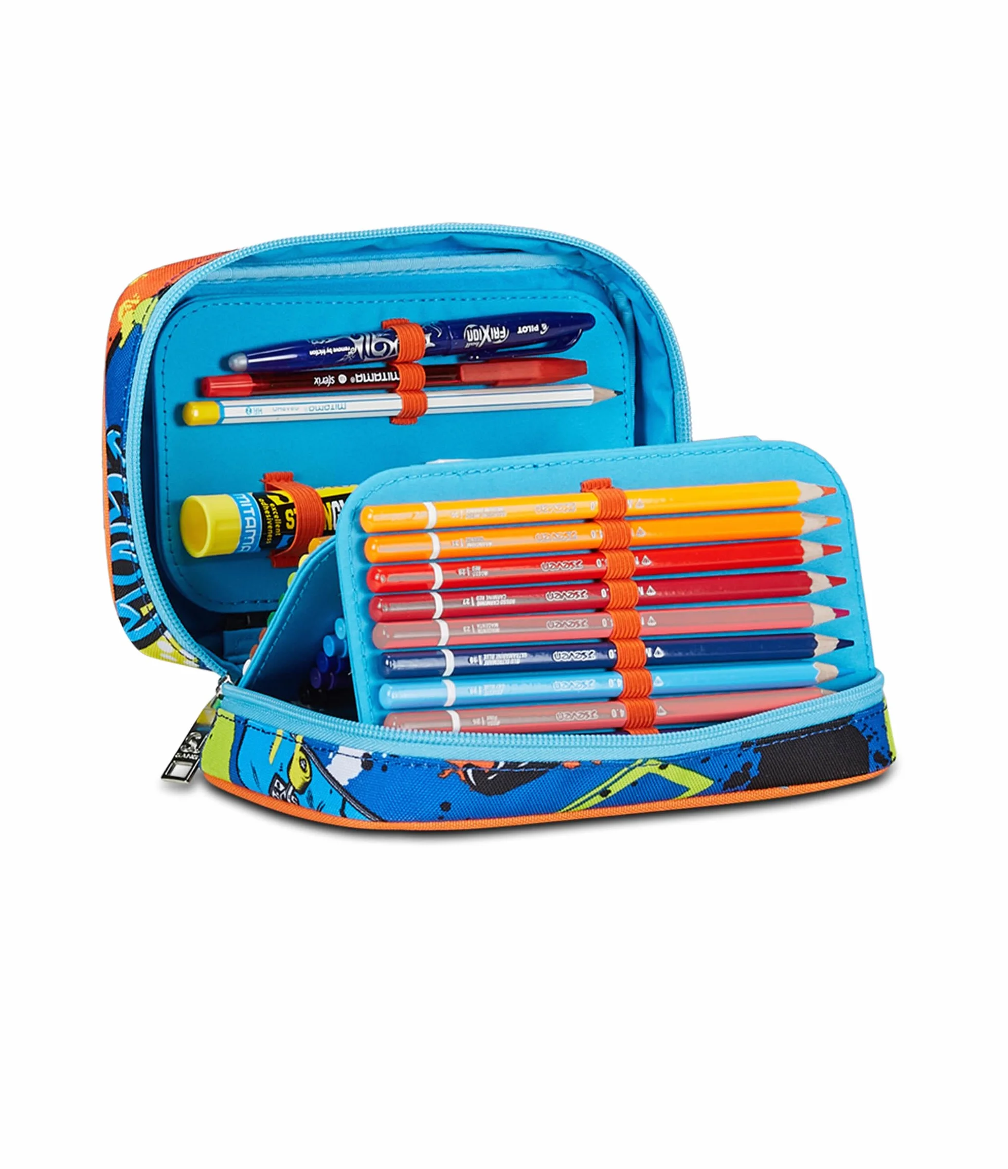 SJ GANG STYLE JAM GANG Astuccio Scuola Speed Case, Blu, Portapenne Mono Scomparto Con Plance Amovibili e Penne, Matite, Colori, Accessori Zaino, Elementari, Medie, Bambino