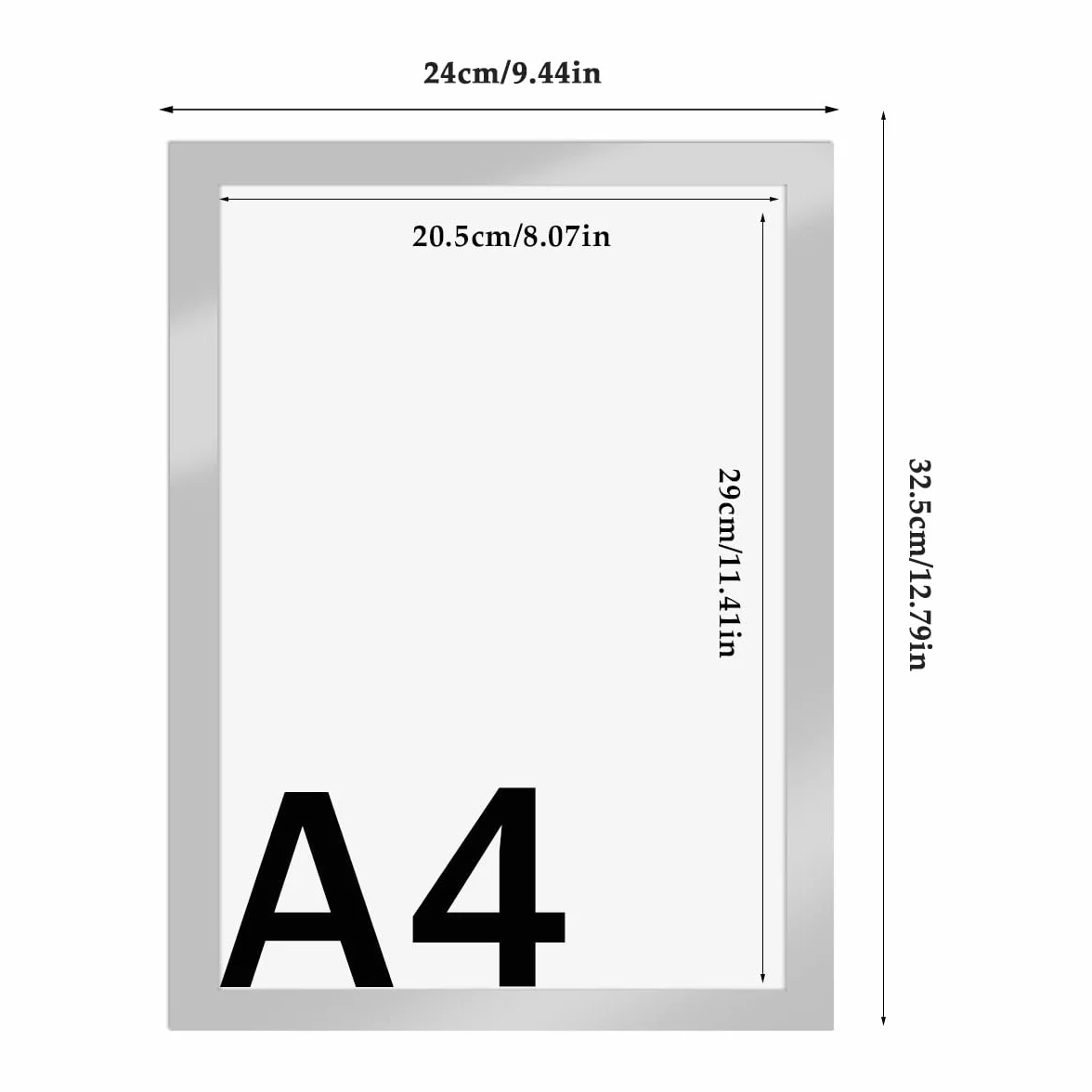 20pcs A4 Cornice Magnetica Autoadesiva,Informazioni Cornice argento, Display Impermeabile,Coperture per Segnaletica,Foto,Documenti,Pareti e Finestre,Chiusura Magnetica,Copertura Magnetica(32,5x24cm)