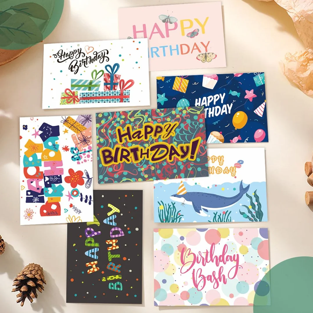 Biglietti Compleanno Divertenti 12 Pezzi per Adulti e Bambini