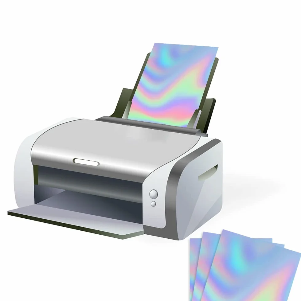 Fogli Adesivi Olografici per Stampanti Laser e Getto d'Inchiostro, 20 Pezzi