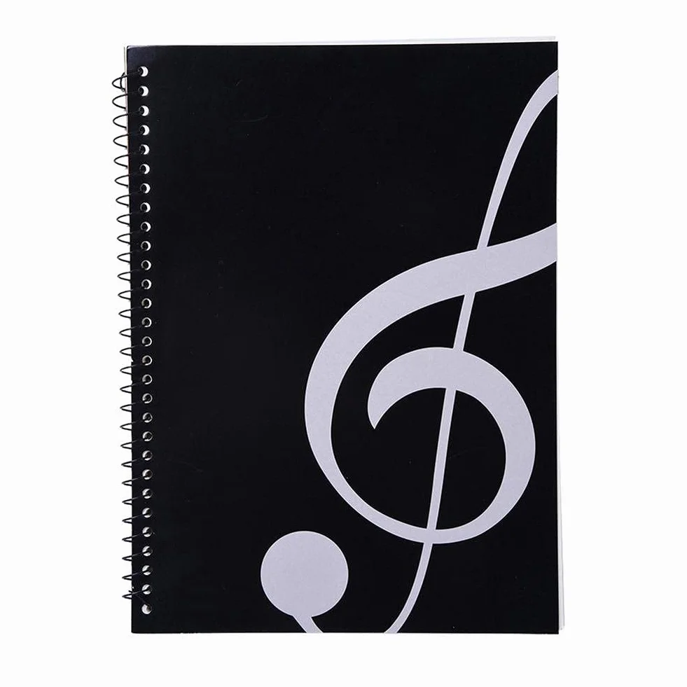 Spartiti musicali vuoti 50 pagine spartiti musicali spartiti a spirale Notebook per la scrittura di musica, per pianoforte Note Book accessori (Quaderno con chiave di violino)