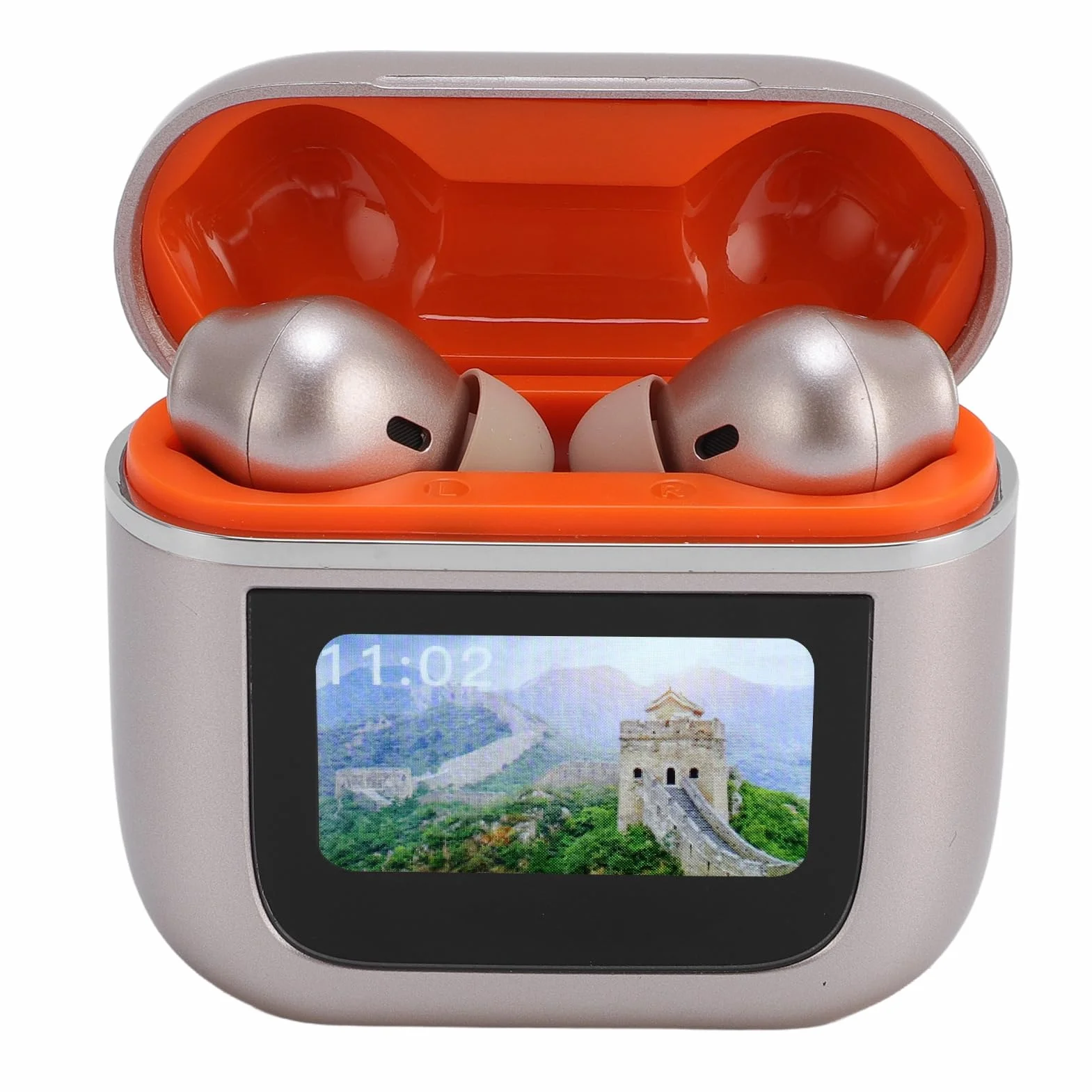 Generic Traduttore di Lingue Auricolari Bluetooth 144 Lingue Dispositivo di Traduzione Online Auricolari ANC Touchscreen per Viaggiatori D'affari (GOLD)