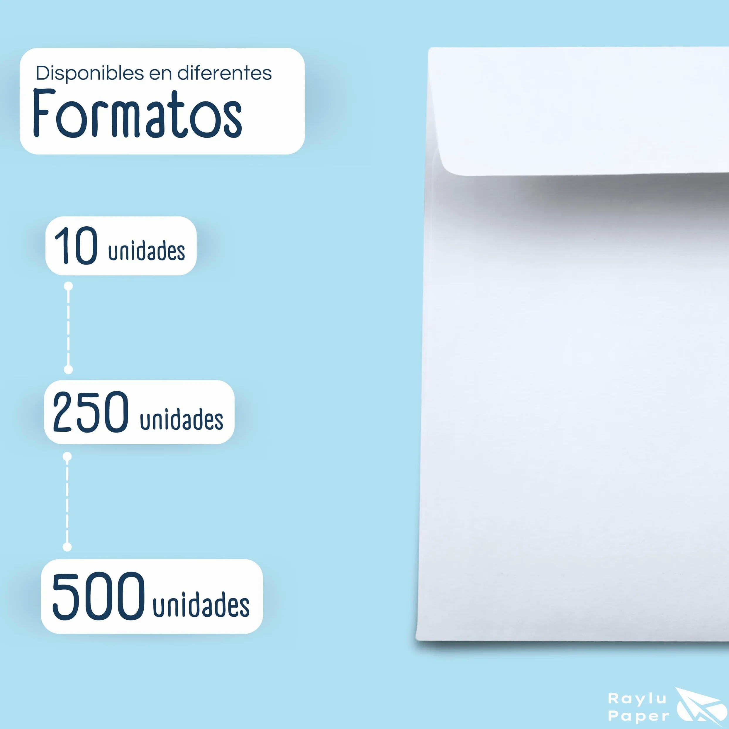 RAYLU PAPER - Confezione di buste bianche in carta con chiusura autoadesiva per l'invio di documenti e lettere, facile da sigillare, 90 g/m² di spessore (C4, 250 unità)