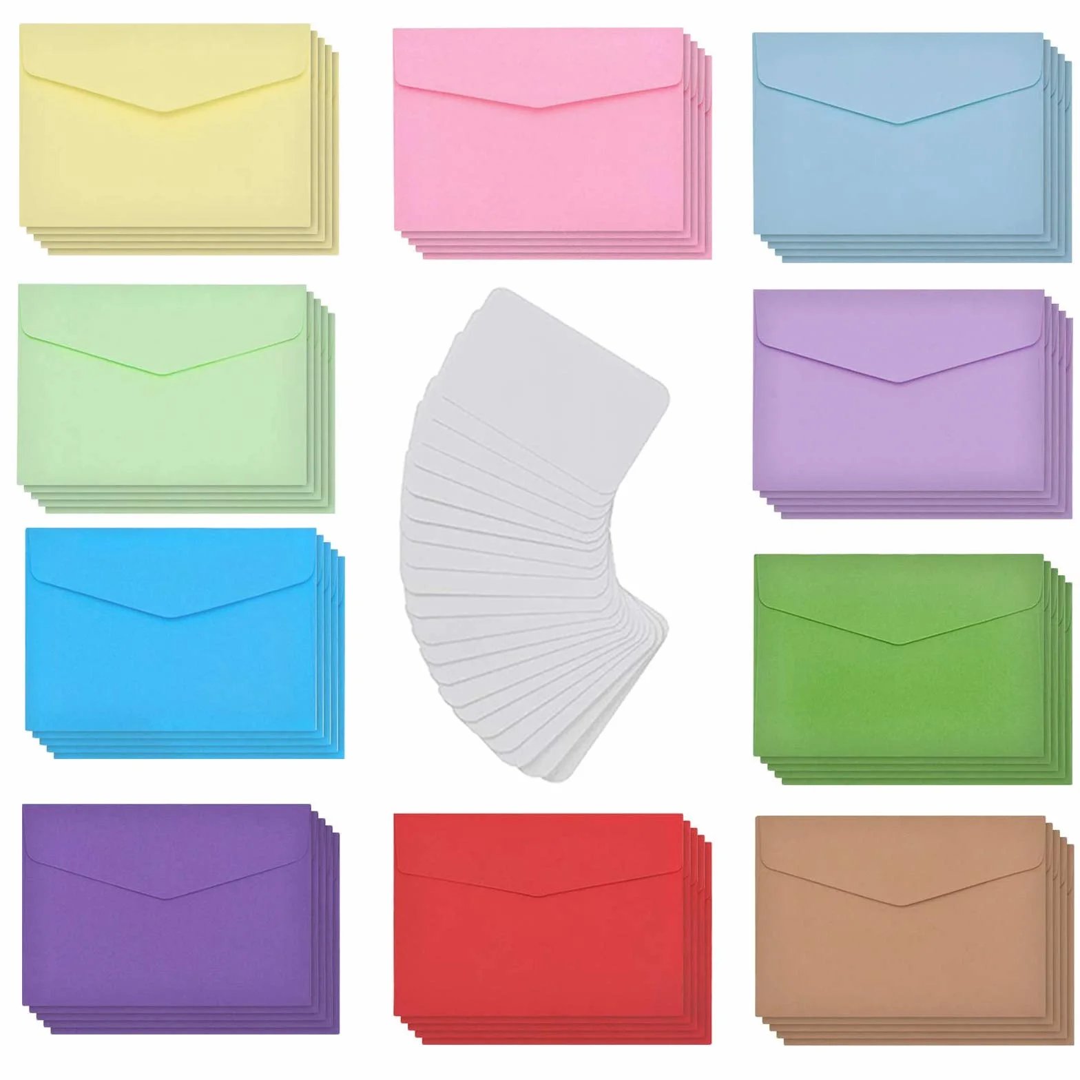Mini Buste 50 Pezzi Colorate con Biglietti Vuoti per Matrimoni Compleanno Feste Regali
