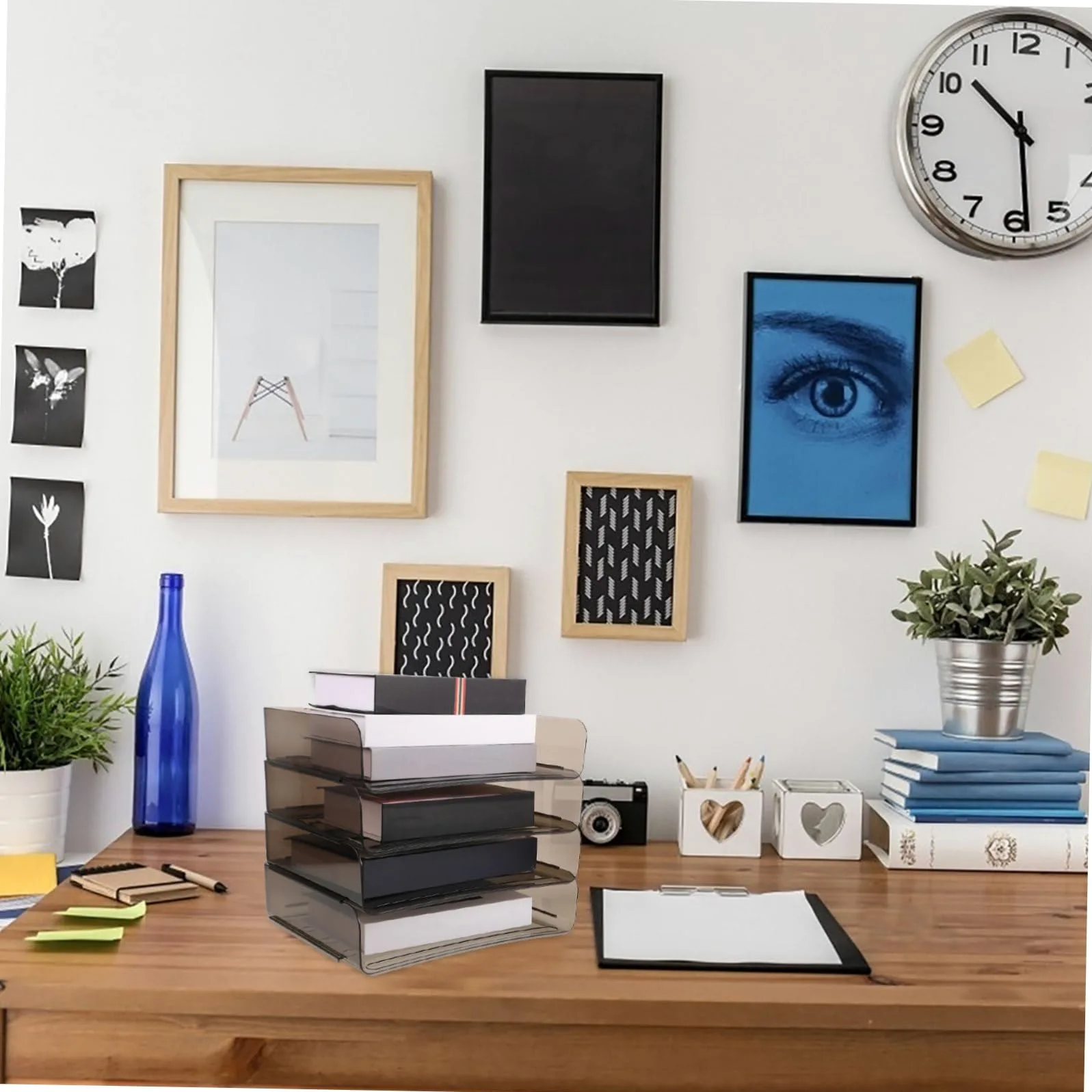 Document Holder in Acrilico Coffee, Desk File Organizer Multilayer | Back To School Party, Organizer per Libri per Scrivania, Organizzatore di File Chiaro