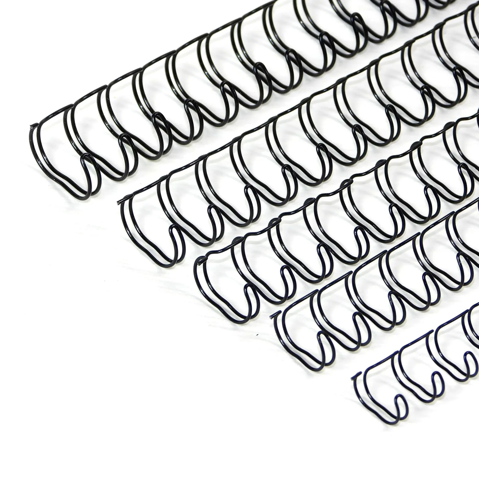 Rayson Fili per rilegatura a doppio anello, misure miste (3/8", 7/16", 1/2", 9/16", 5/8"), spine per rilegatura a filo passo 2:1, 21 anelli, nero, confezione da 100