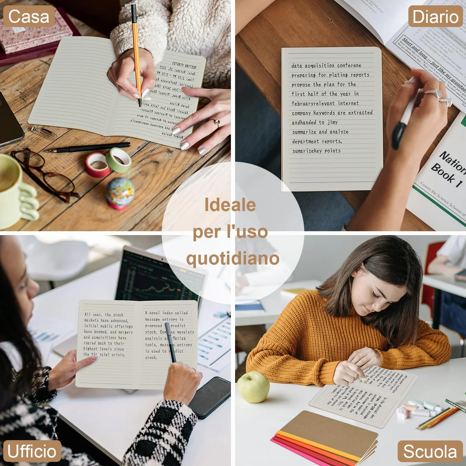ZCZN Quaderno A5 Con Dorso Arcobaleno Vivace, 12 Pezzi, Quaderni a Righe, 30 Fogli