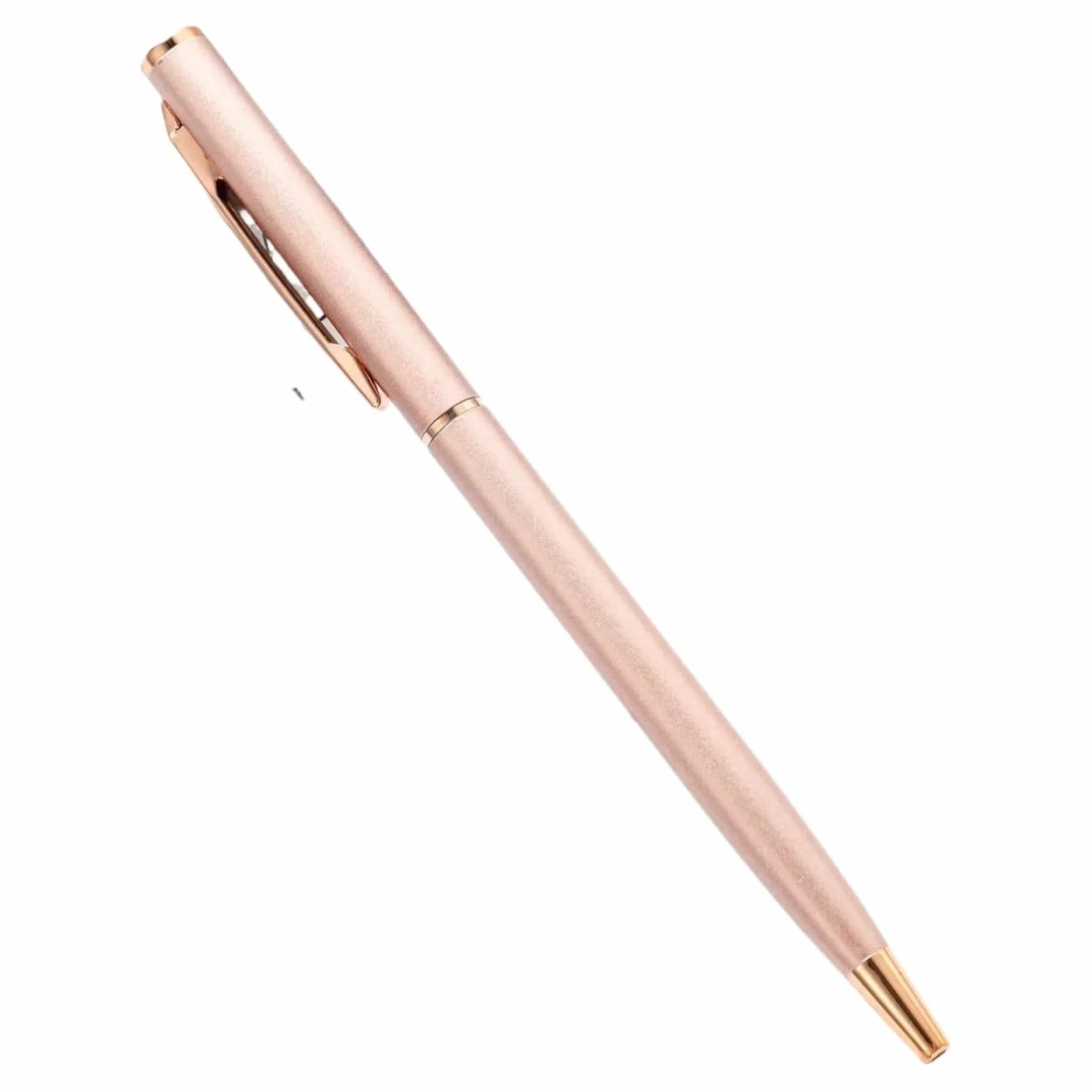 KLVN 50 penne a sfera in metallo color oro rosa, con logo, cancelleria per regali aziendali, lettere con nome inciso per scuola e ufficio (rosa, blu)